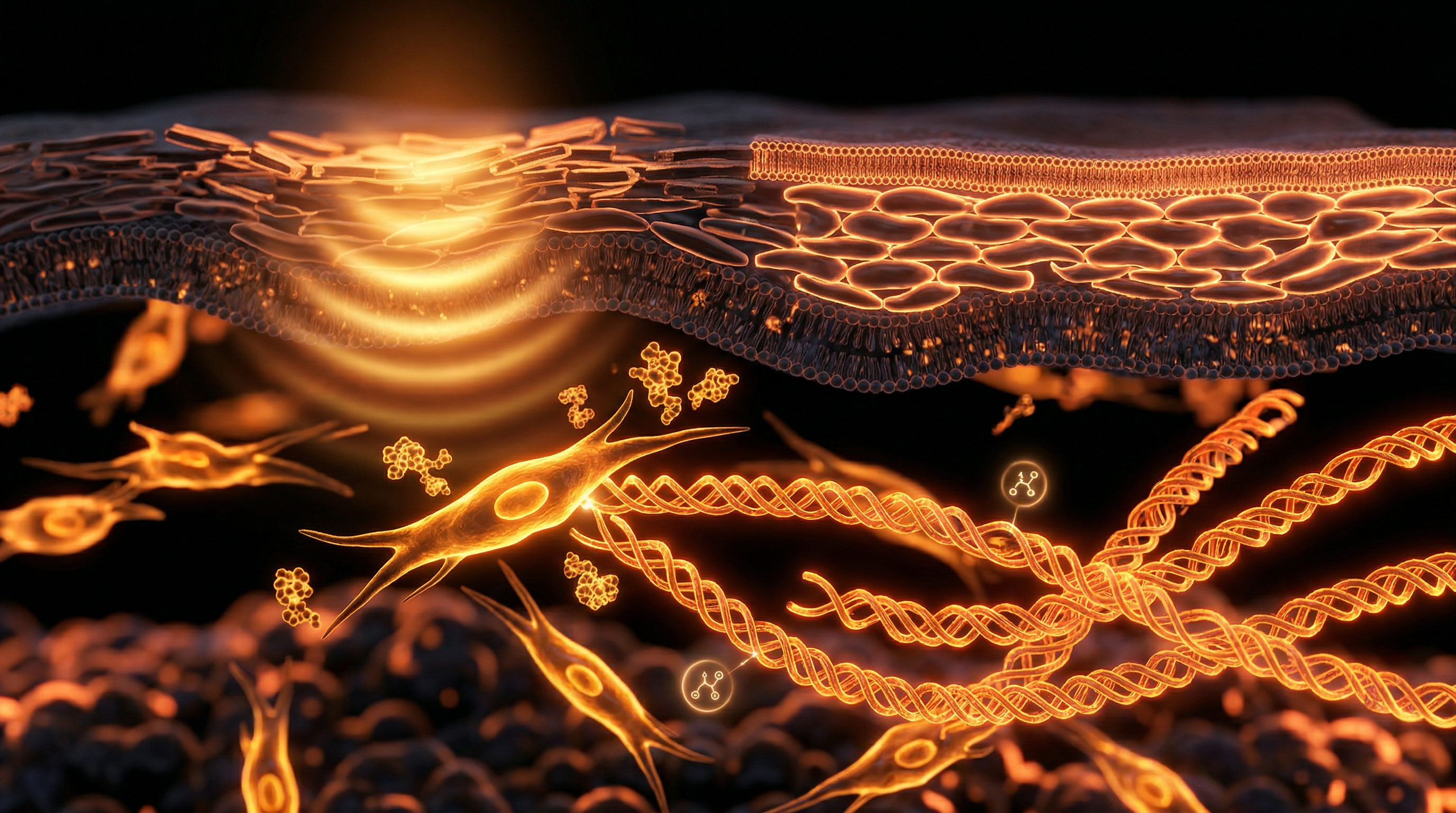 Scientific illustration for Dermatological Resilience: The Biological Impact of Heat Therapy on Skin Barrier Function and Collagen Synthesis