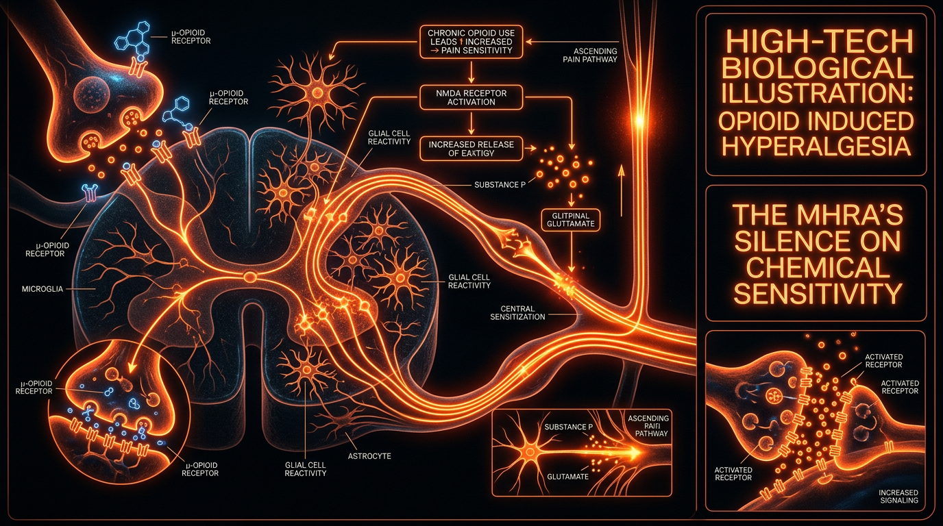 Scientific illustration for Opioid Induced Hyperalgesia: The MHRA's Silence on Chemical Sensitivity