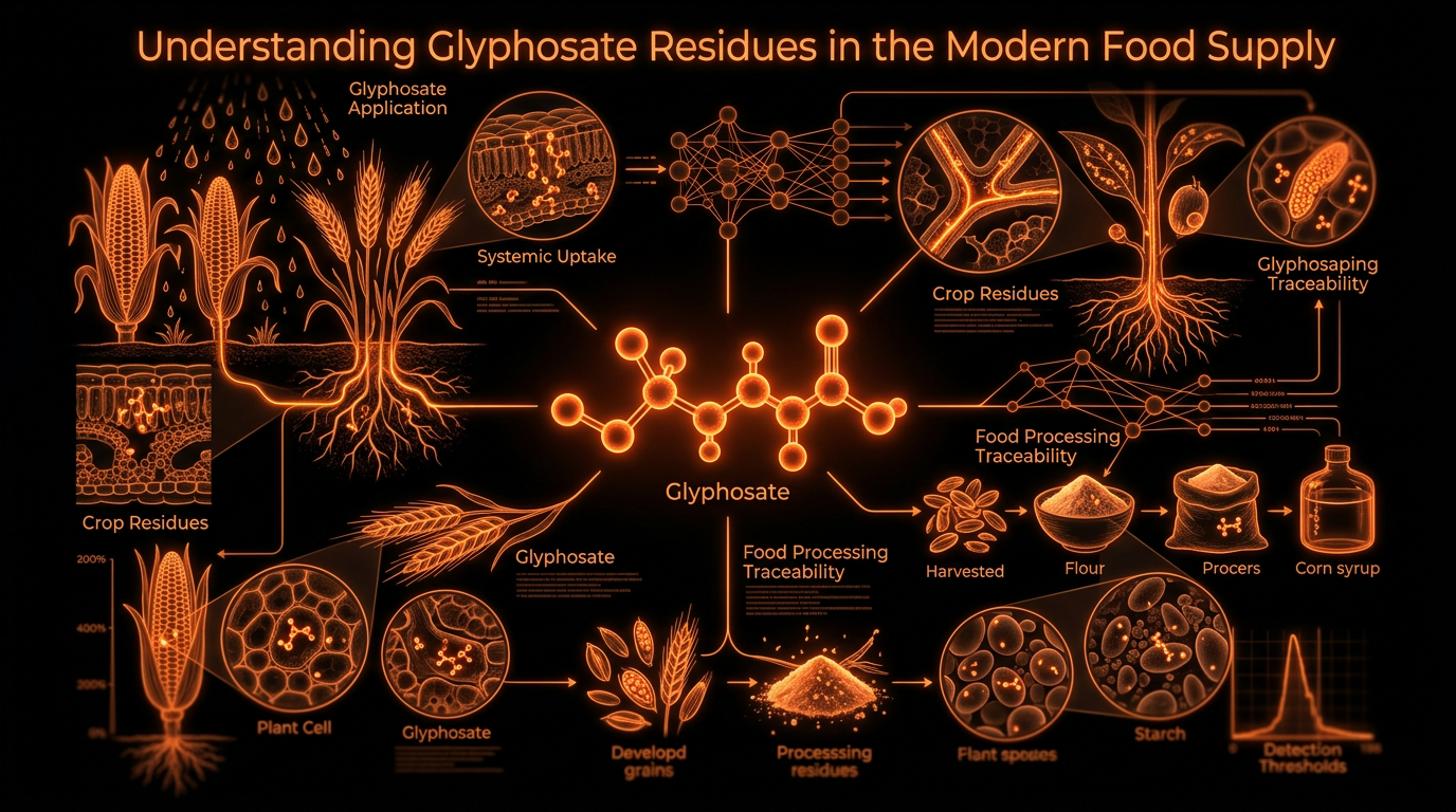 Scientific illustration for Understanding Glyphosate Residues in the Modern Food Supply