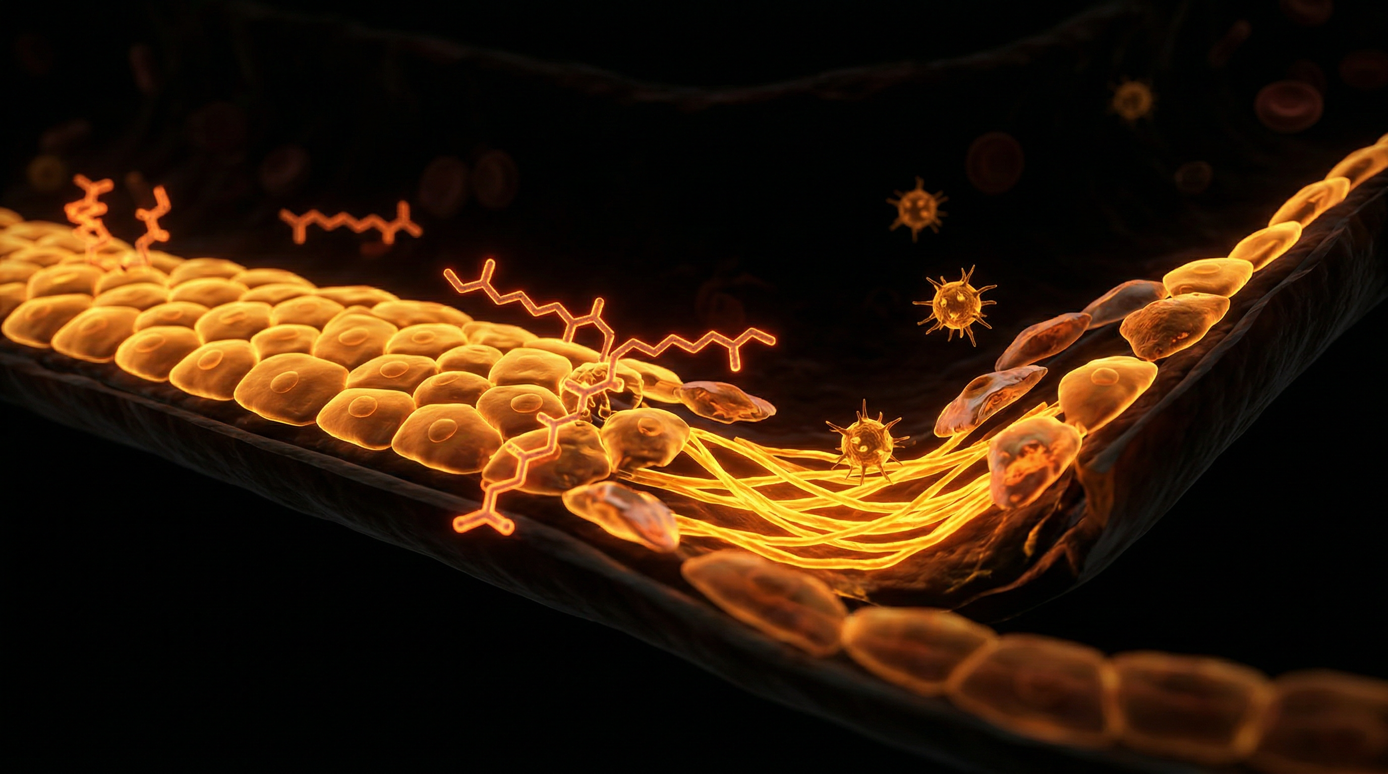 Scientific illustration for Endothelial Erosion: How Trans Fats Compromise Arterial Health