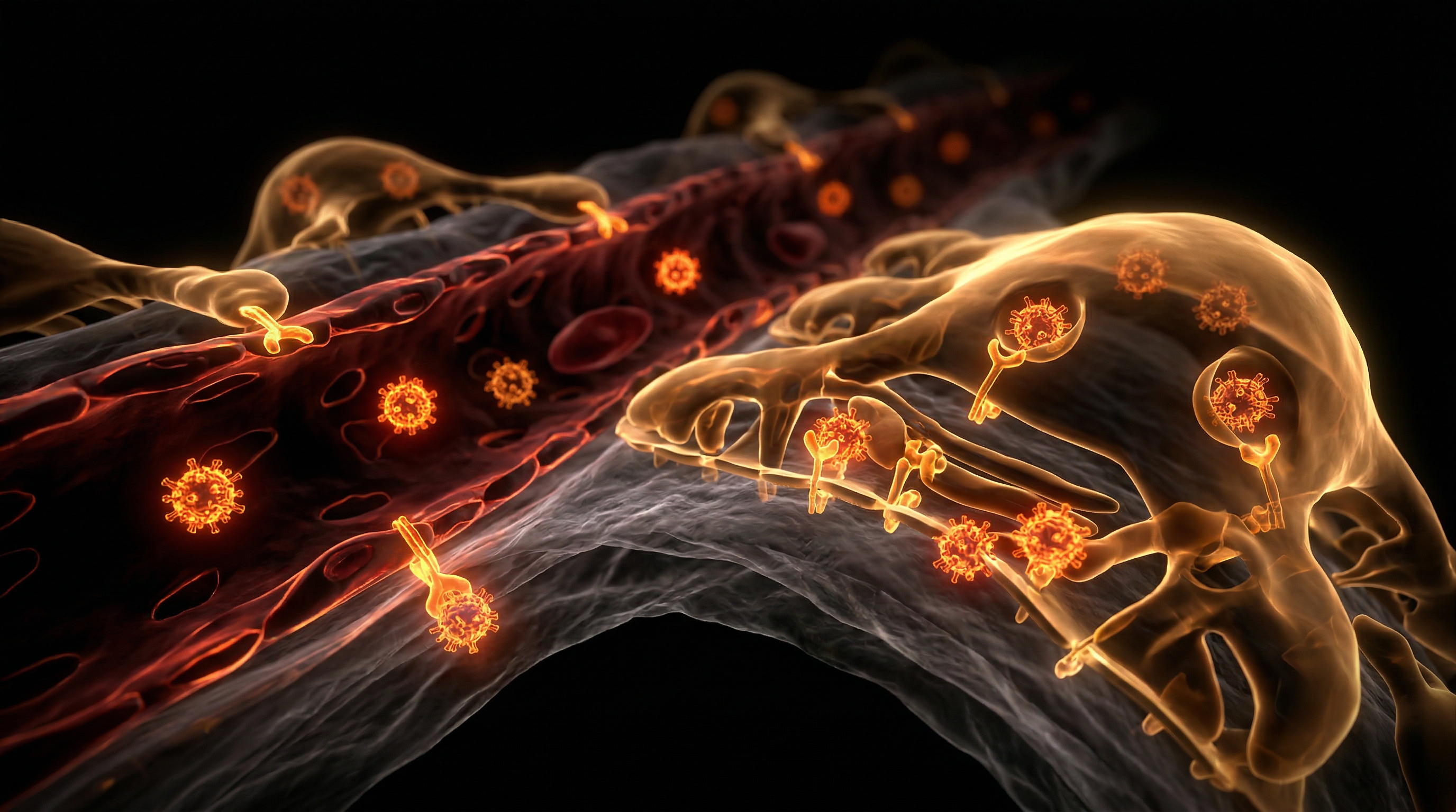 Scientific illustration for Renal Filtration Challenges: Processing Viral Proteins Through the Kidneys