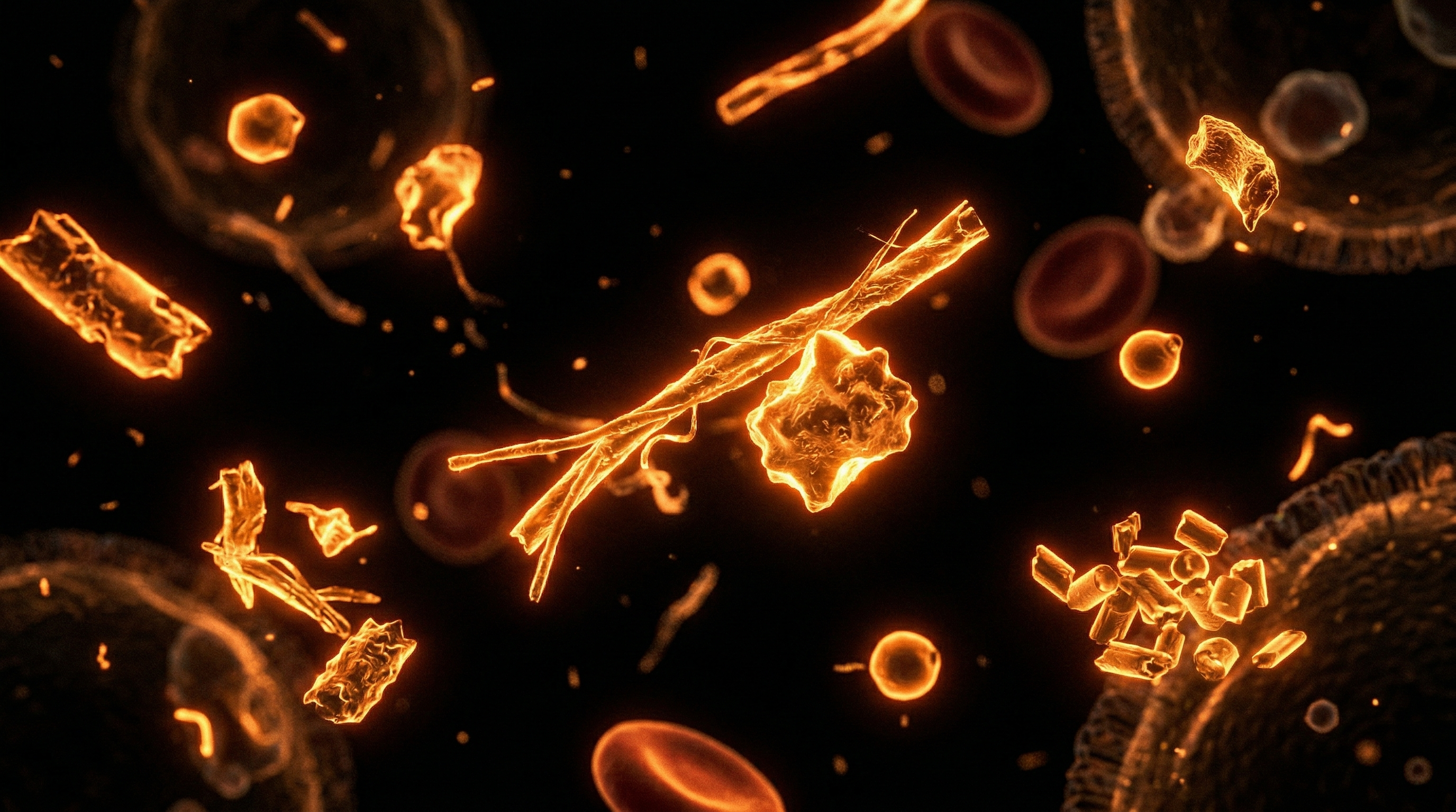 Scientific illustration for Microplastics: Synthetic Particles Now Inside Every Human Body