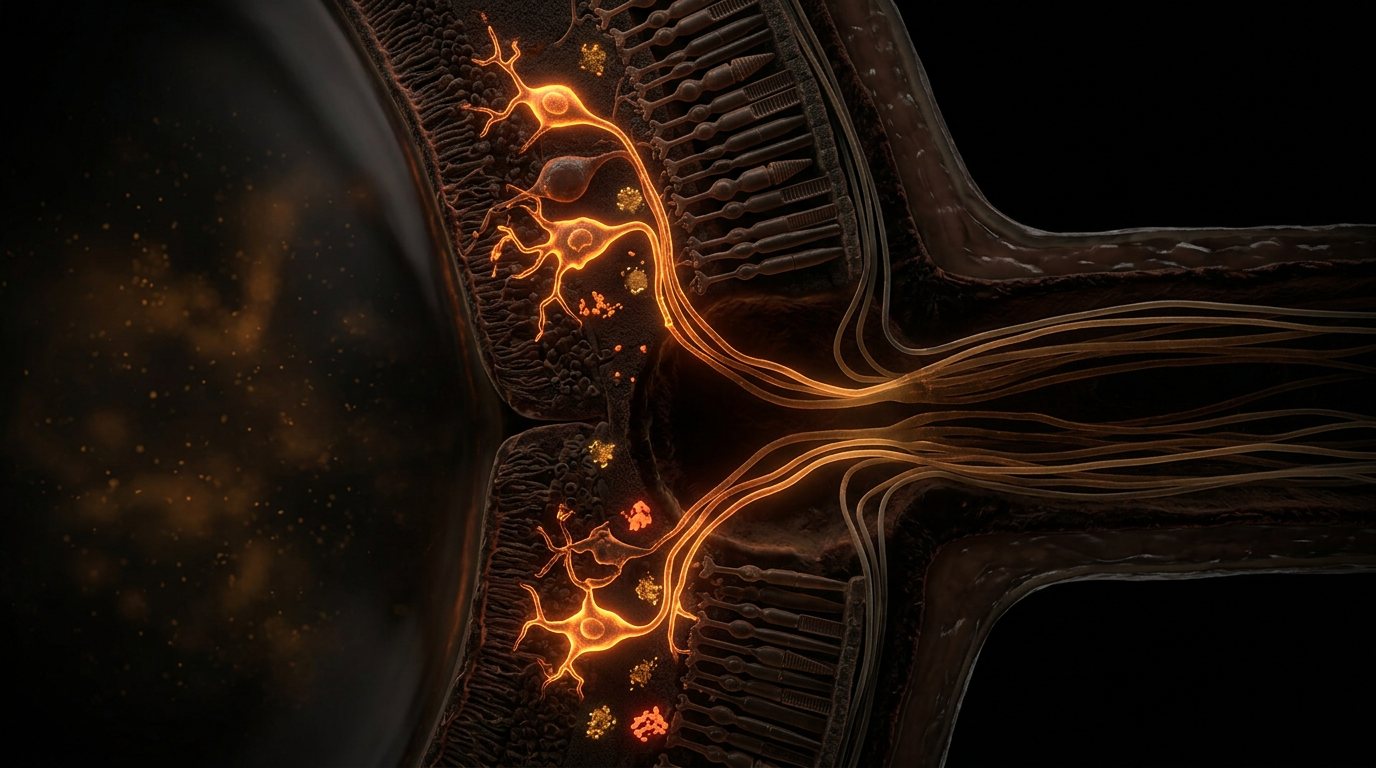 Scientific illustration for Ocular Neurodegeneration: The Link Between Glaucoma, Alzheimer’s, and Parkinson’s