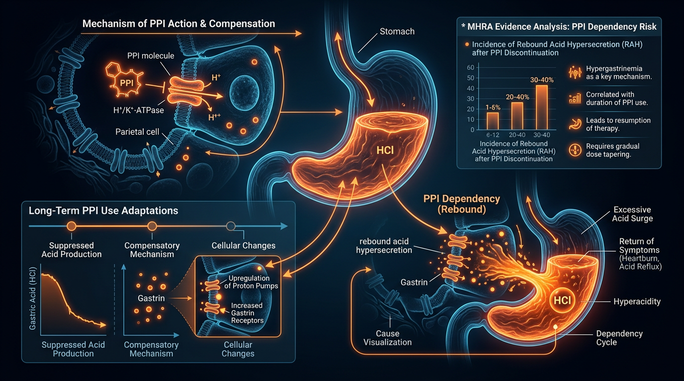 Scientific illustration for PPI Dependency: Analyzing the MHRA Evidence on Gastric Acid Suppression