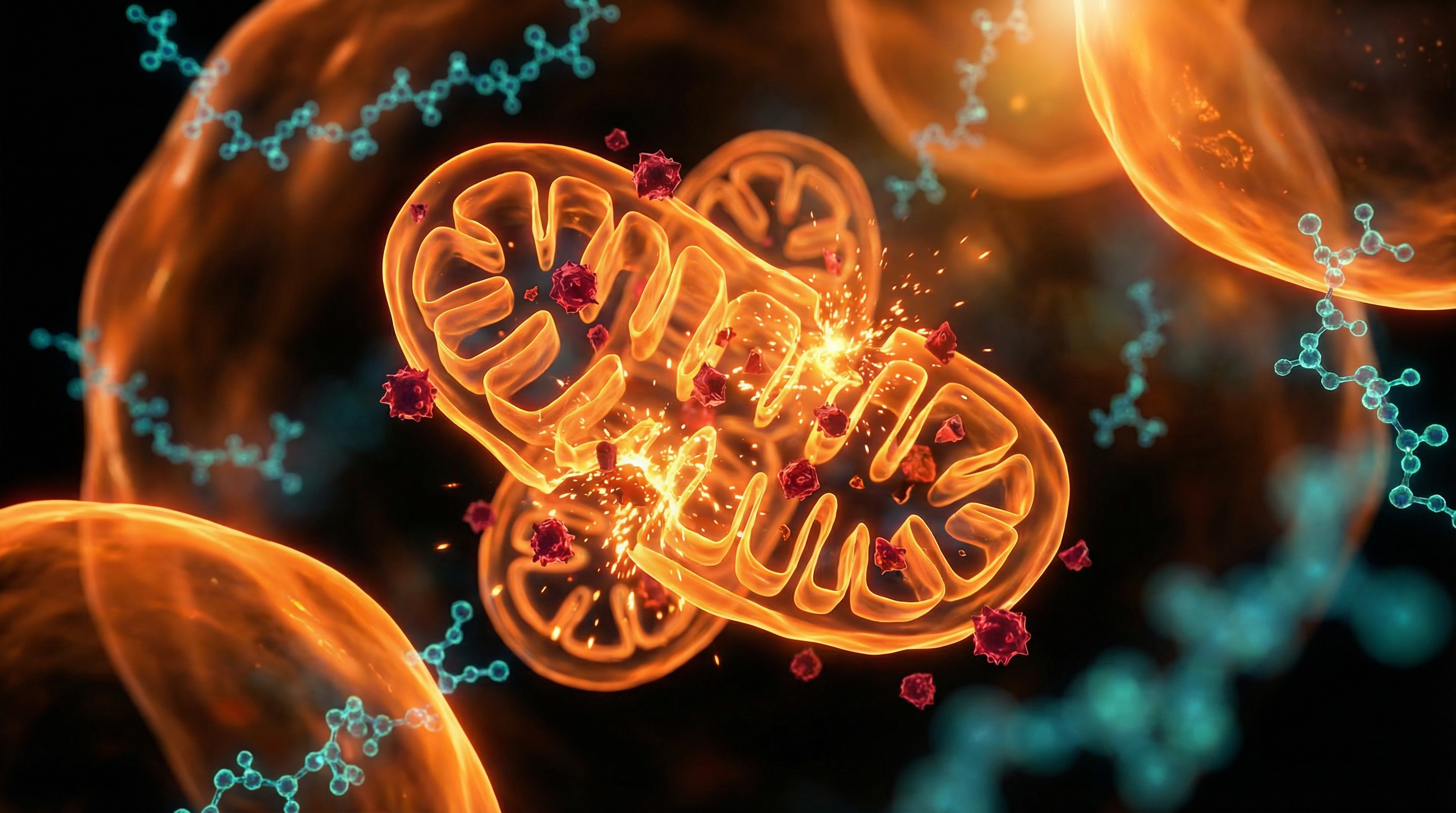 Scientific illustration for Mitochondrial Stress: The Impact of Polystyrene Nanoparticles on Cellular Energy