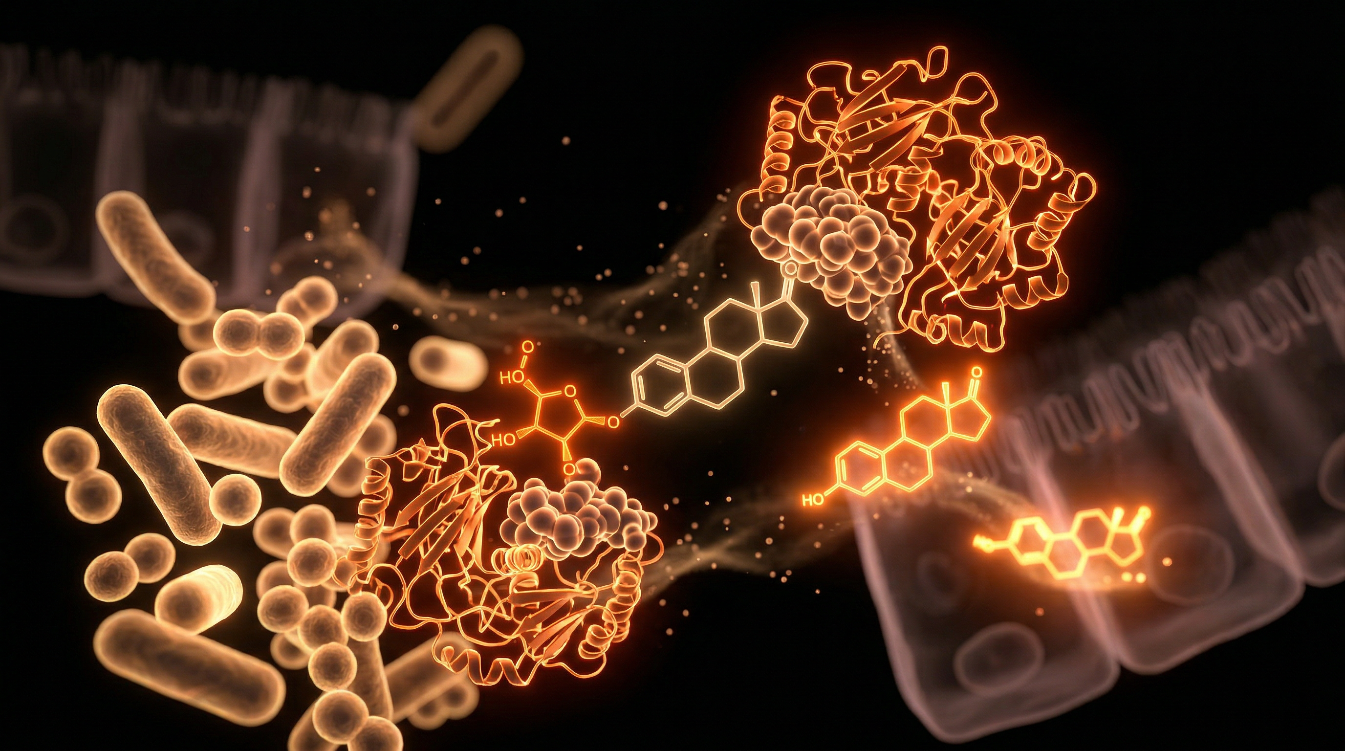 Scientific illustration for The Estrobolome: Bacterial Regulation of Estrogen