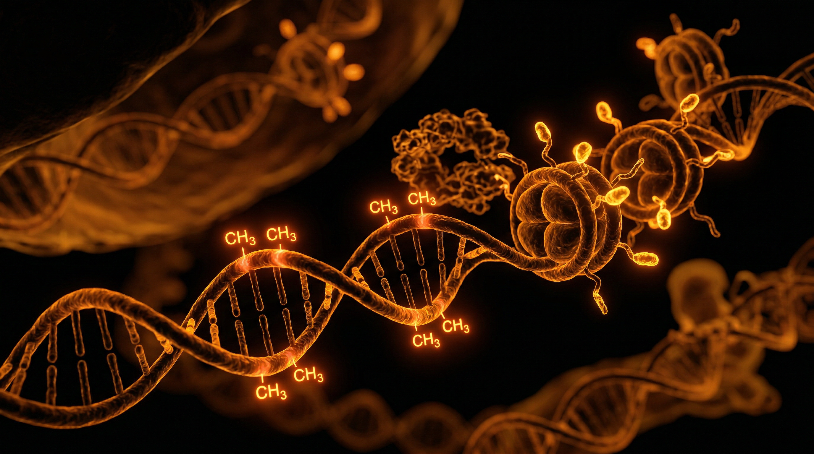 Scientific illustration for Epigenetic Scars: How Birth Trauma Alters Gene Expression