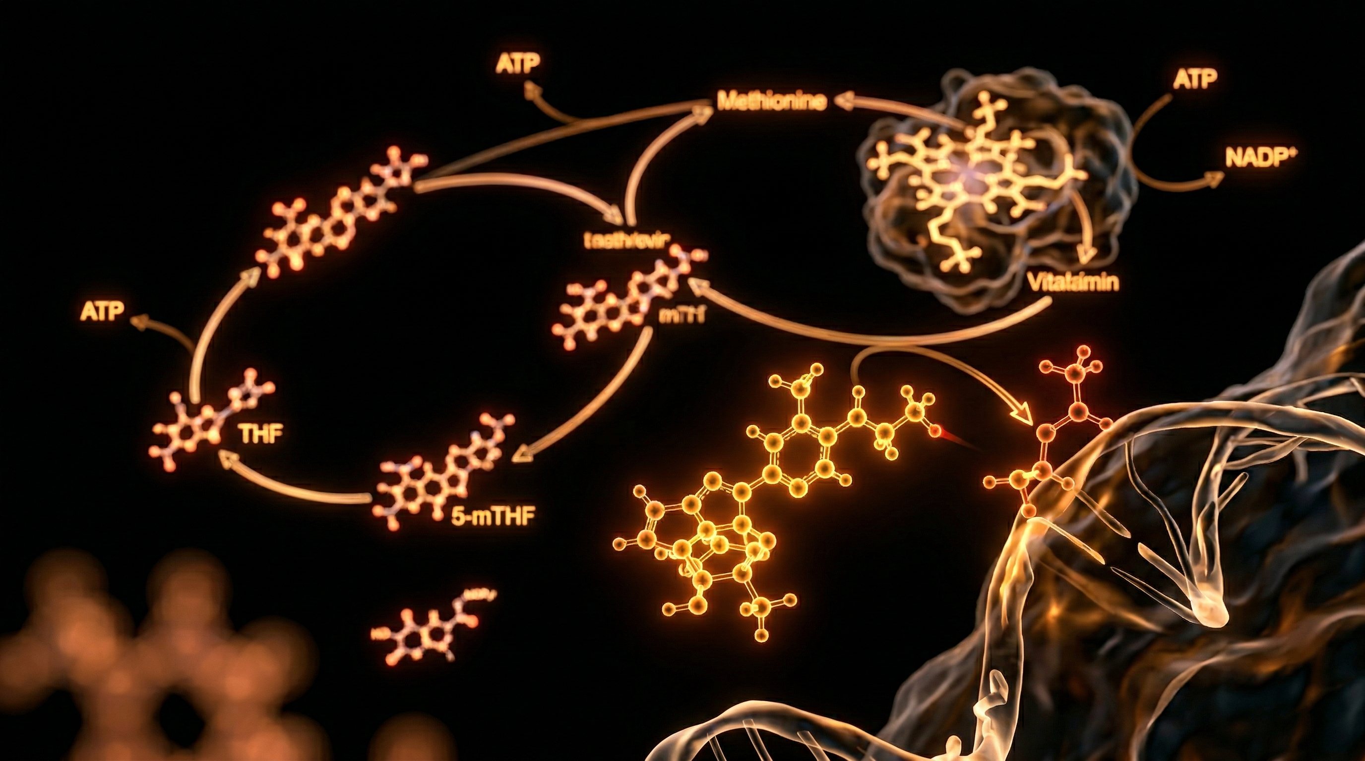 Scientific illustration for Methylation Mastery: Navigating the 1-Carbon Cycle
