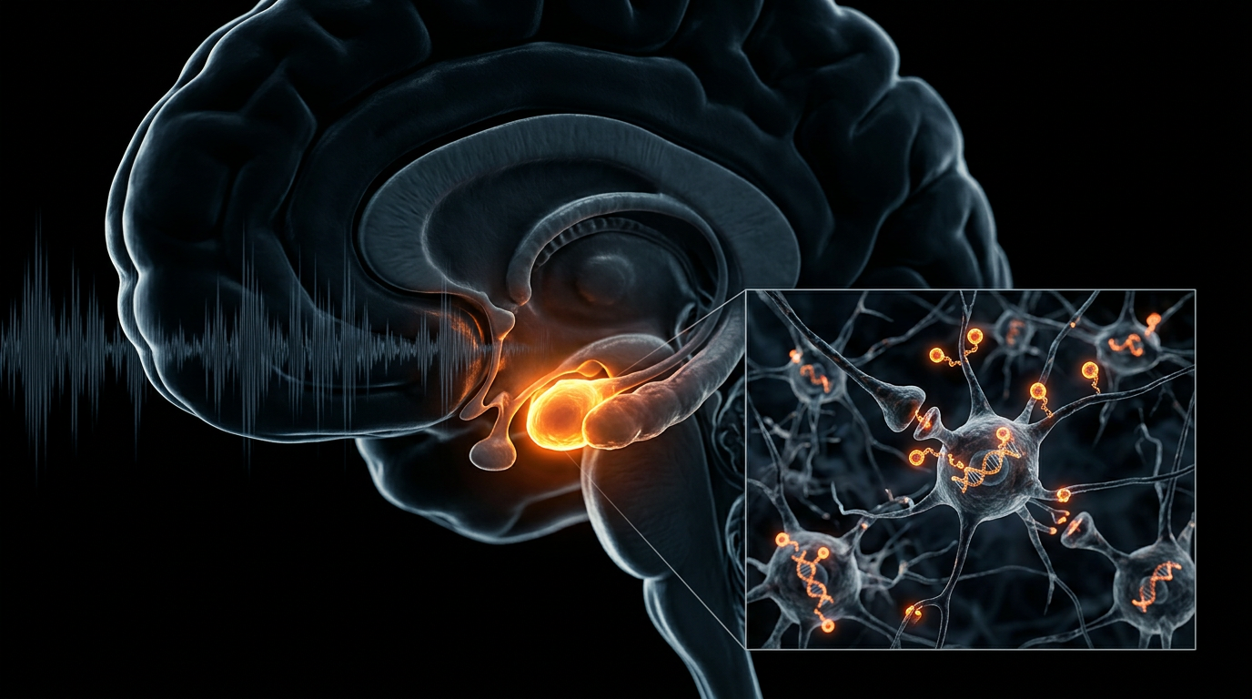 Scientific illustration for Rewiring the Amygdala: The Epigenetic Impact of Chronic Urban Noise