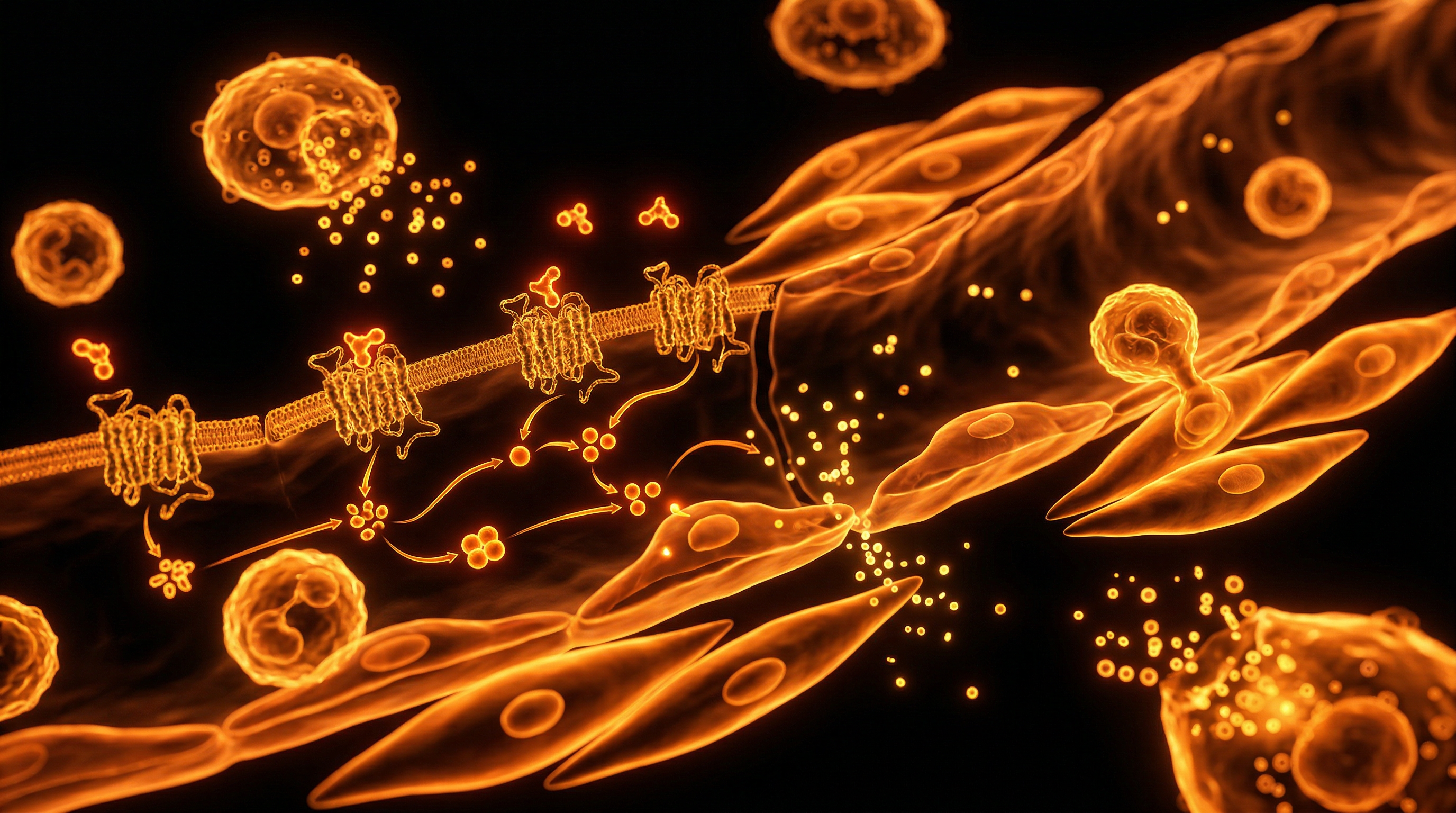 Scientific illustration for Bradykinin: Understanding the Vascular Inflammatory Cascade