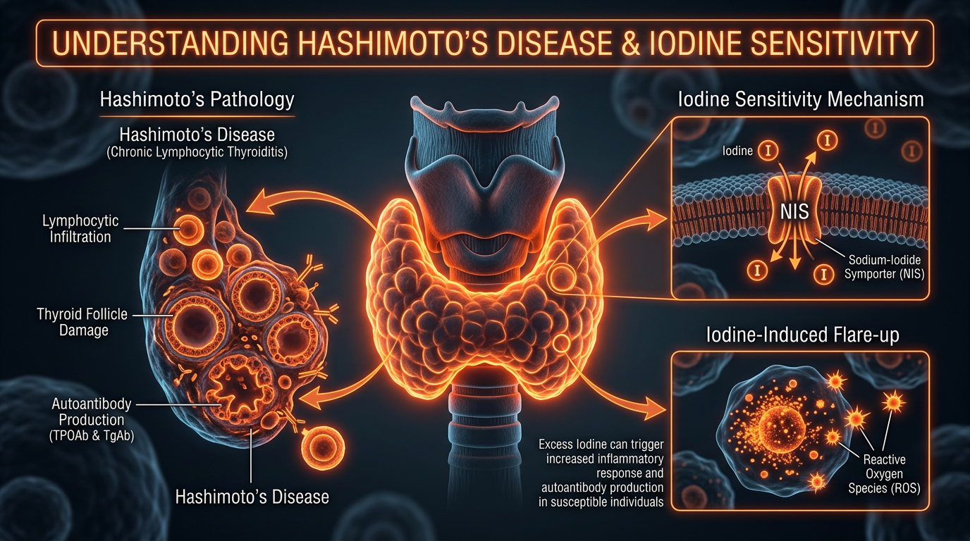 Scientific illustration for Understanding Hashimoto's Disease and Iodine Sensitivity