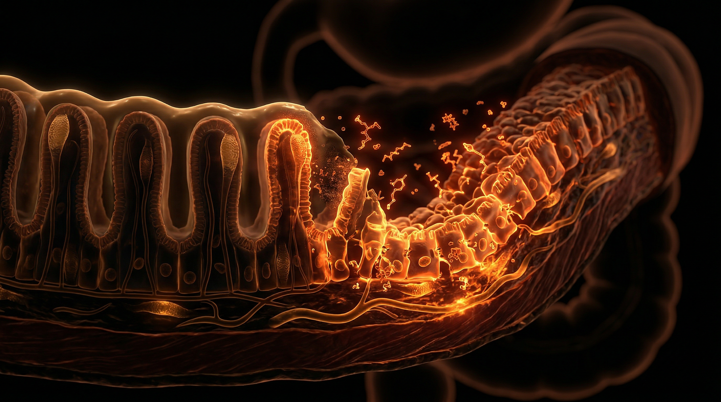 Scientific illustration for Mucosal Membrane Erosion in the Modern Diet