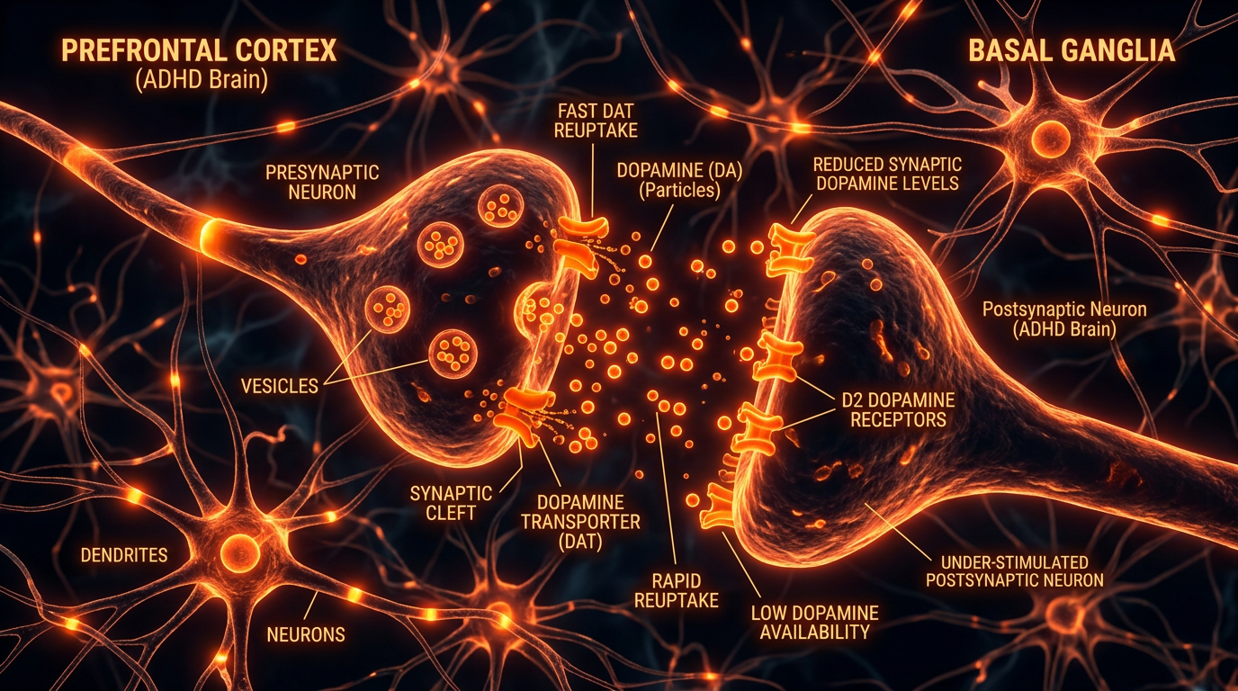 Scientific illustration for The Role of Dopamine in ADHD