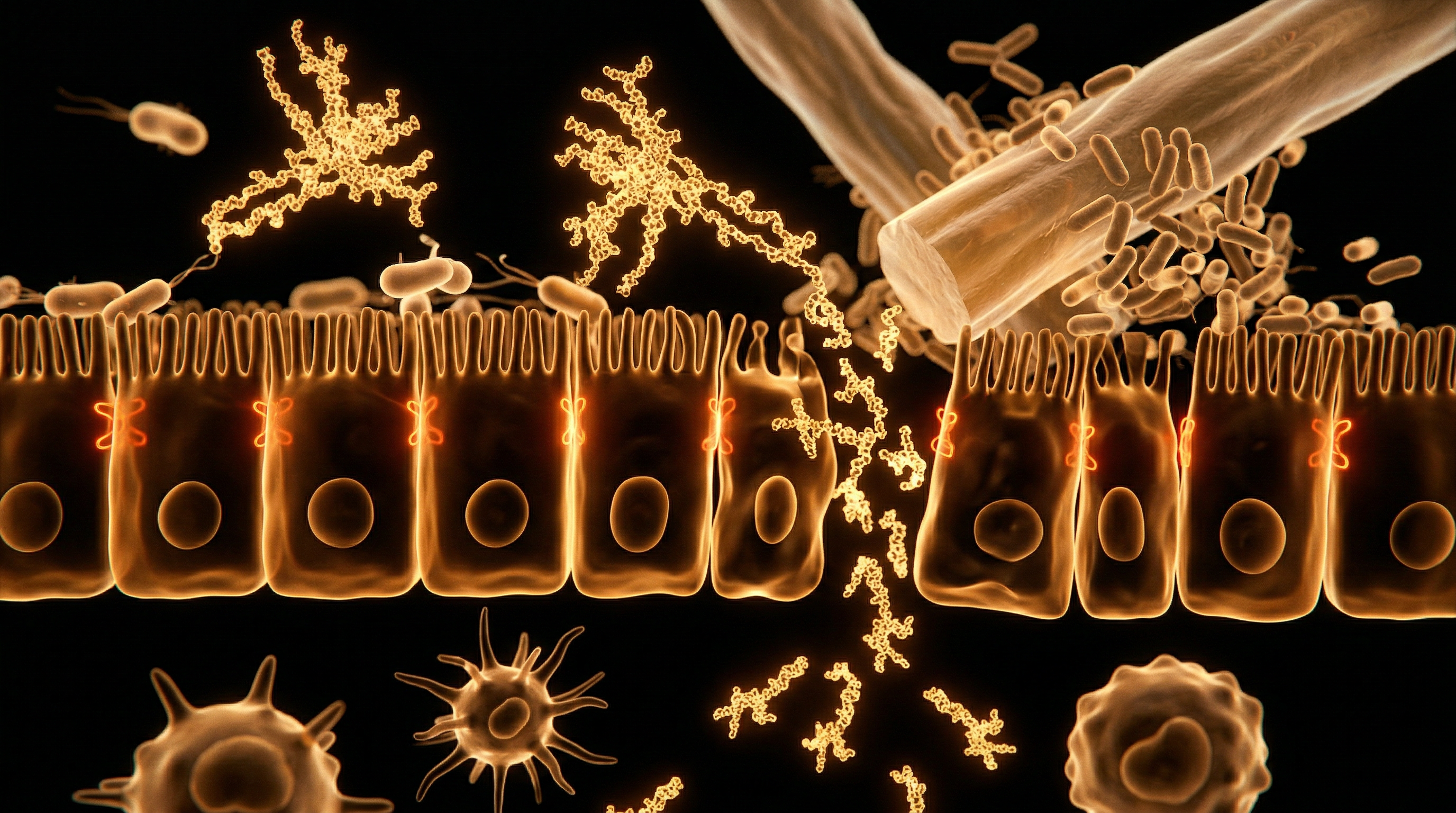 Scientific illustration for Lipopolysaccharides (LPS) and Gut Permeability: How Plant Fiber Can Aggravate Leaky Gut