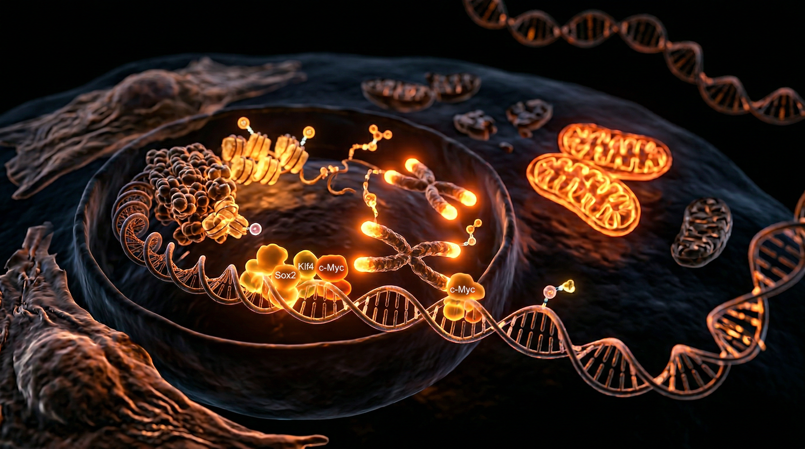 Scientific illustration for Induced Pluripotency: Rewriting the Rules of Cellular Aging