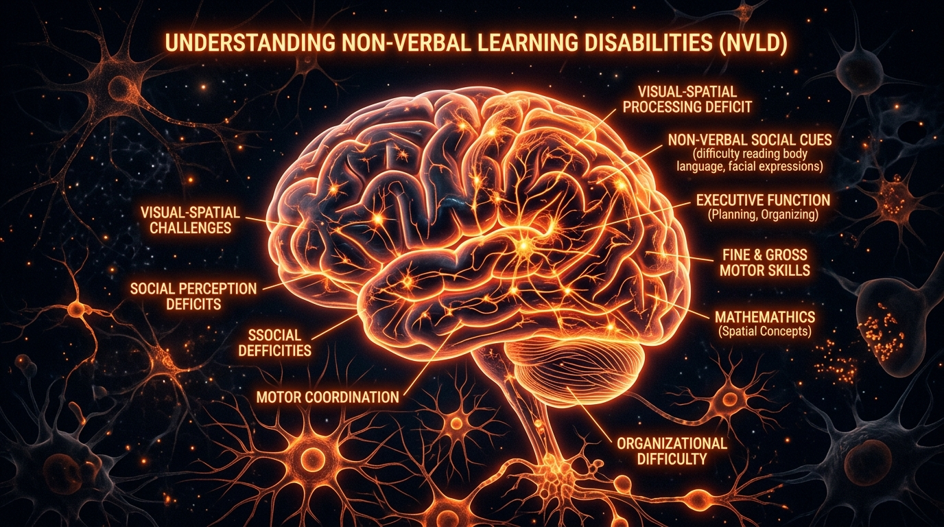 Scientific illustration for Understanding Non-Verbal Learning Disabilities