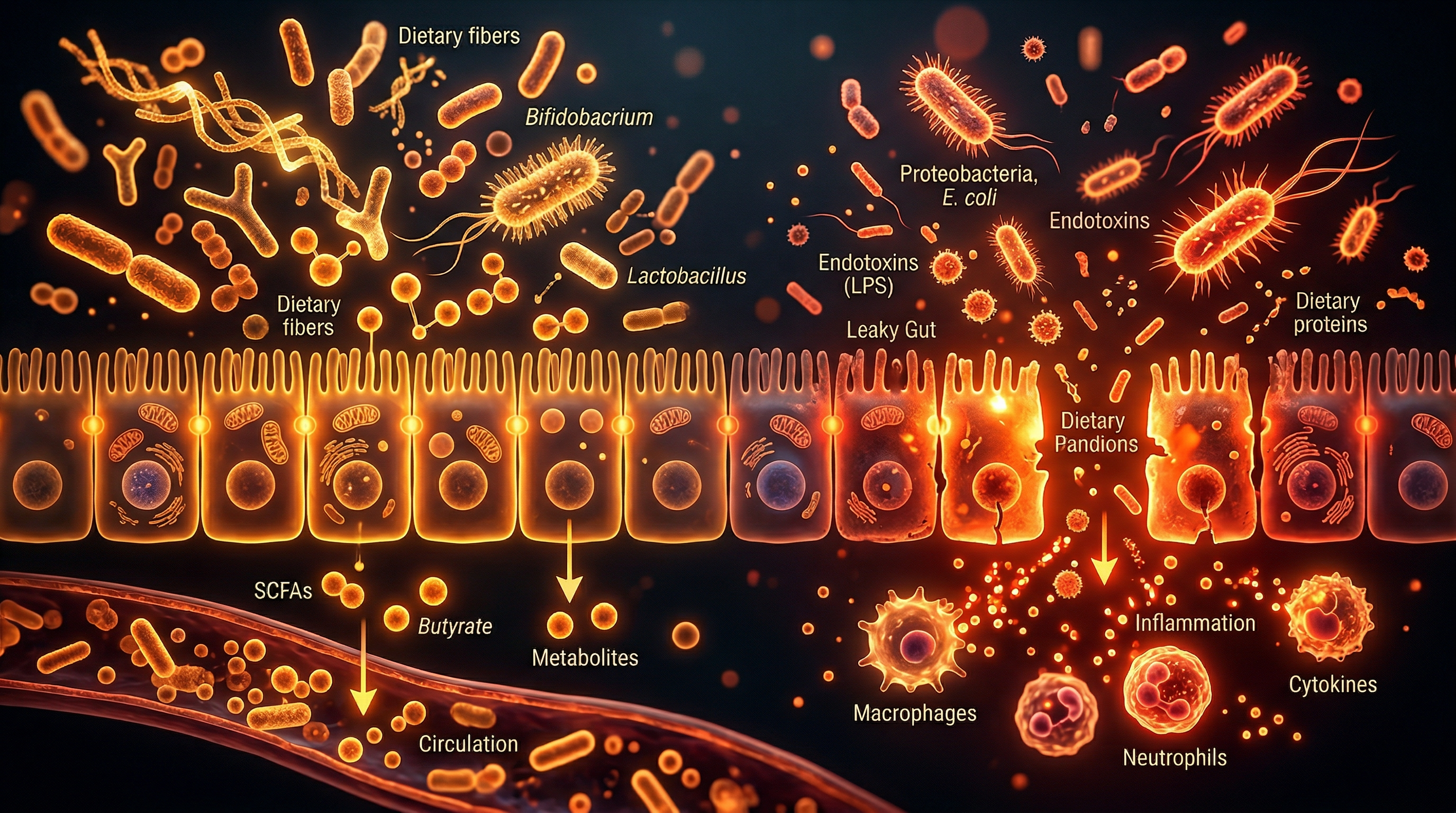 Scientific illustration for The Gut-Microbiome Axis: Ancient Fermentation vs Modern Dysbiosis