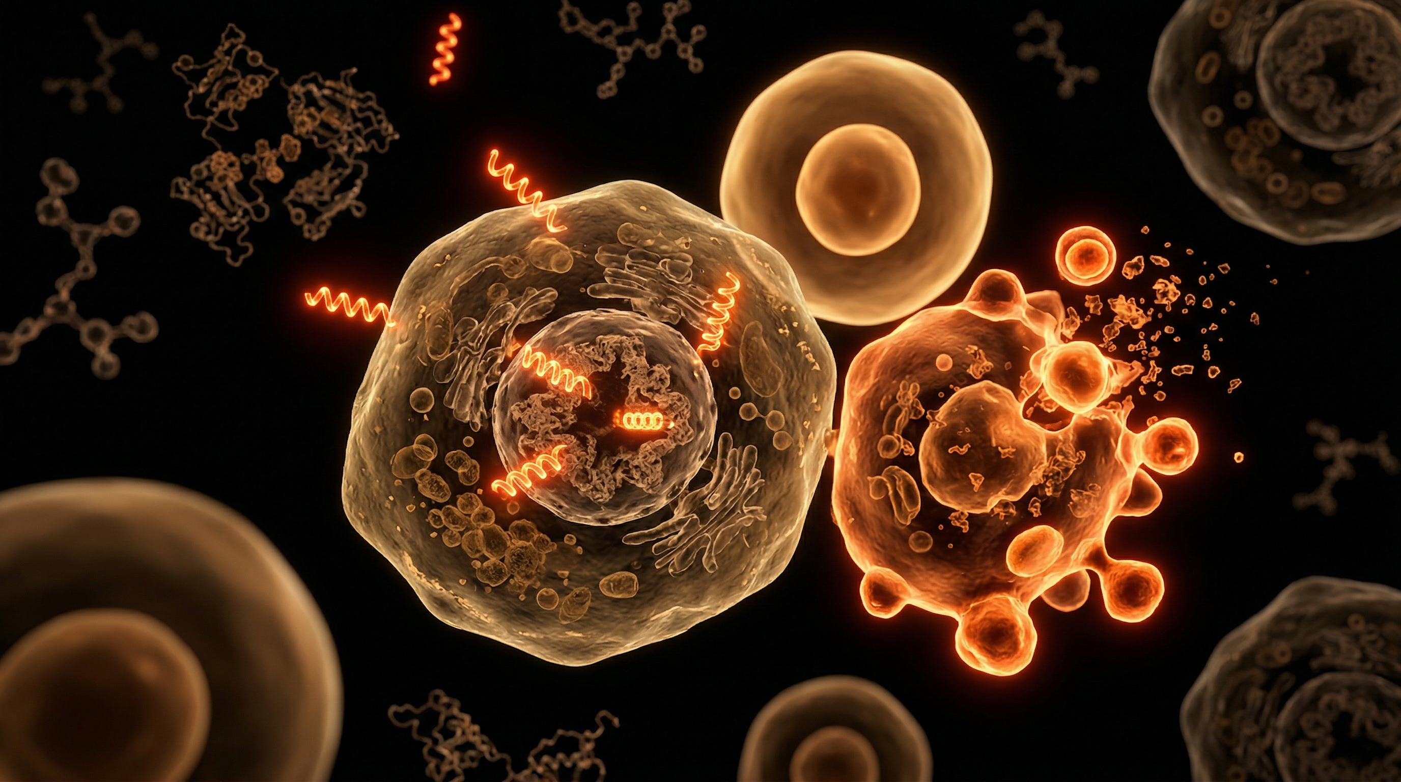 Scientific illustration for FOXO4-DRI: The Selective Removal of Toxic Senescent Cells