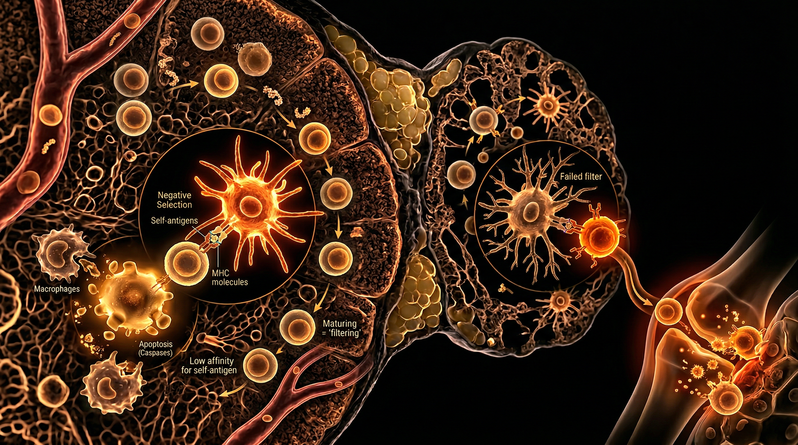 Scientific illustration for Autoimmunity and Ageing: When the Thymus Fails its Filter