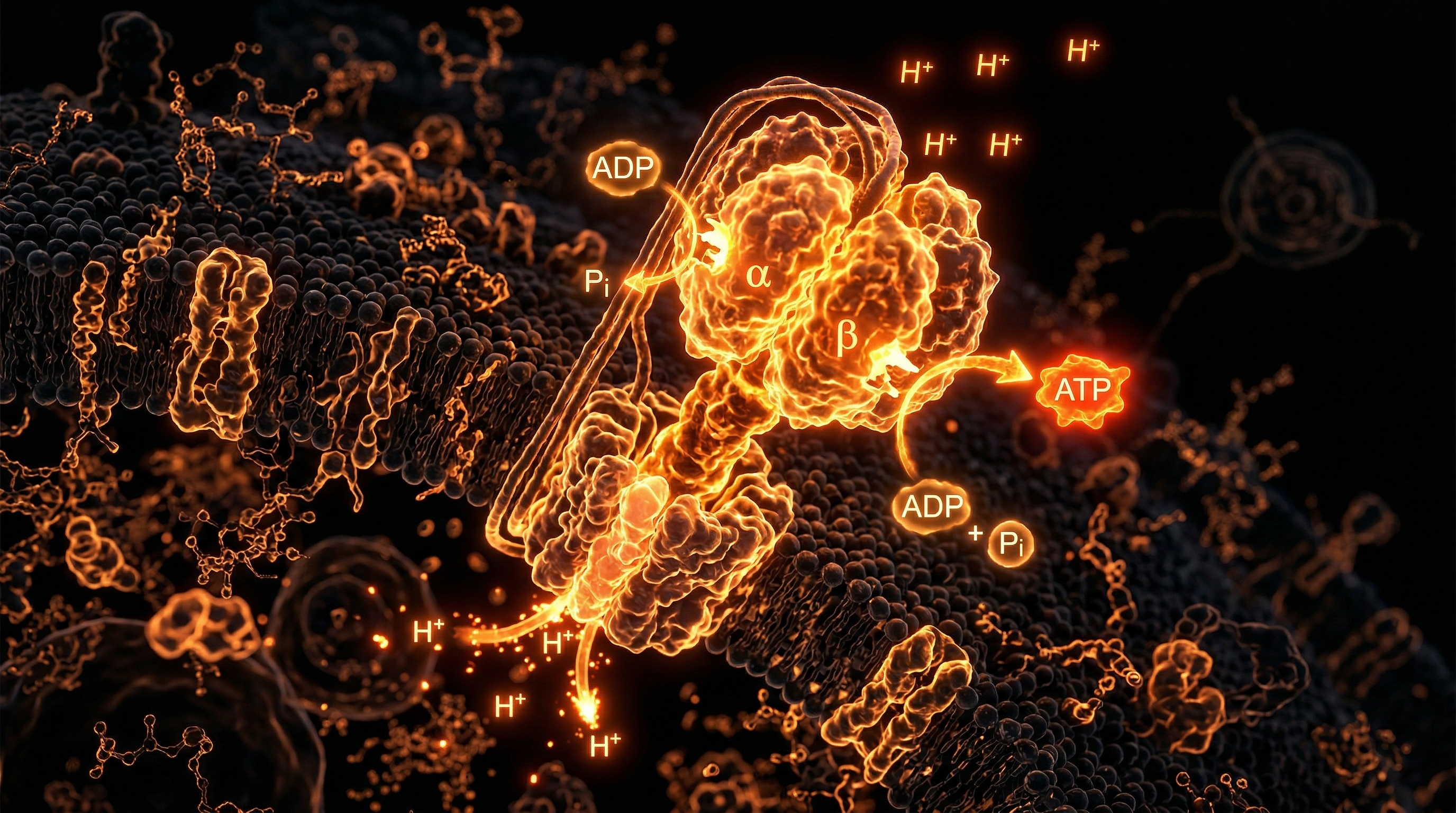 Scientific illustration for ATP Synthesis: The Molecular Engine of Life