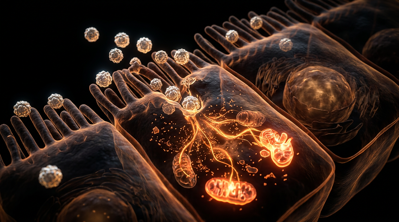 Scientific illustration for Zinc Oxide Nanoparticles: When Essential Minerals Become Cellular Disruptors