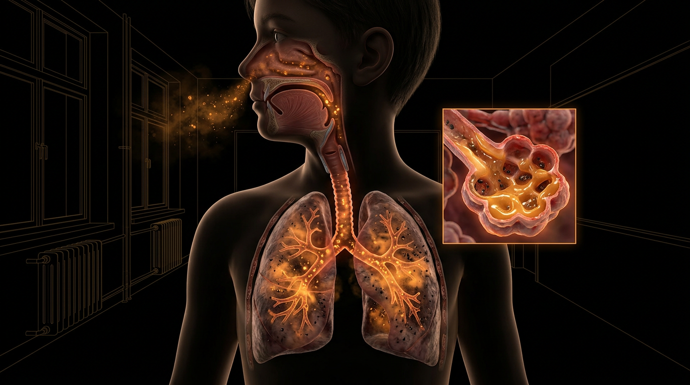 Scientific illustration for Architectural Asphyxiation: The Biological Cost of Poor School Ventilation