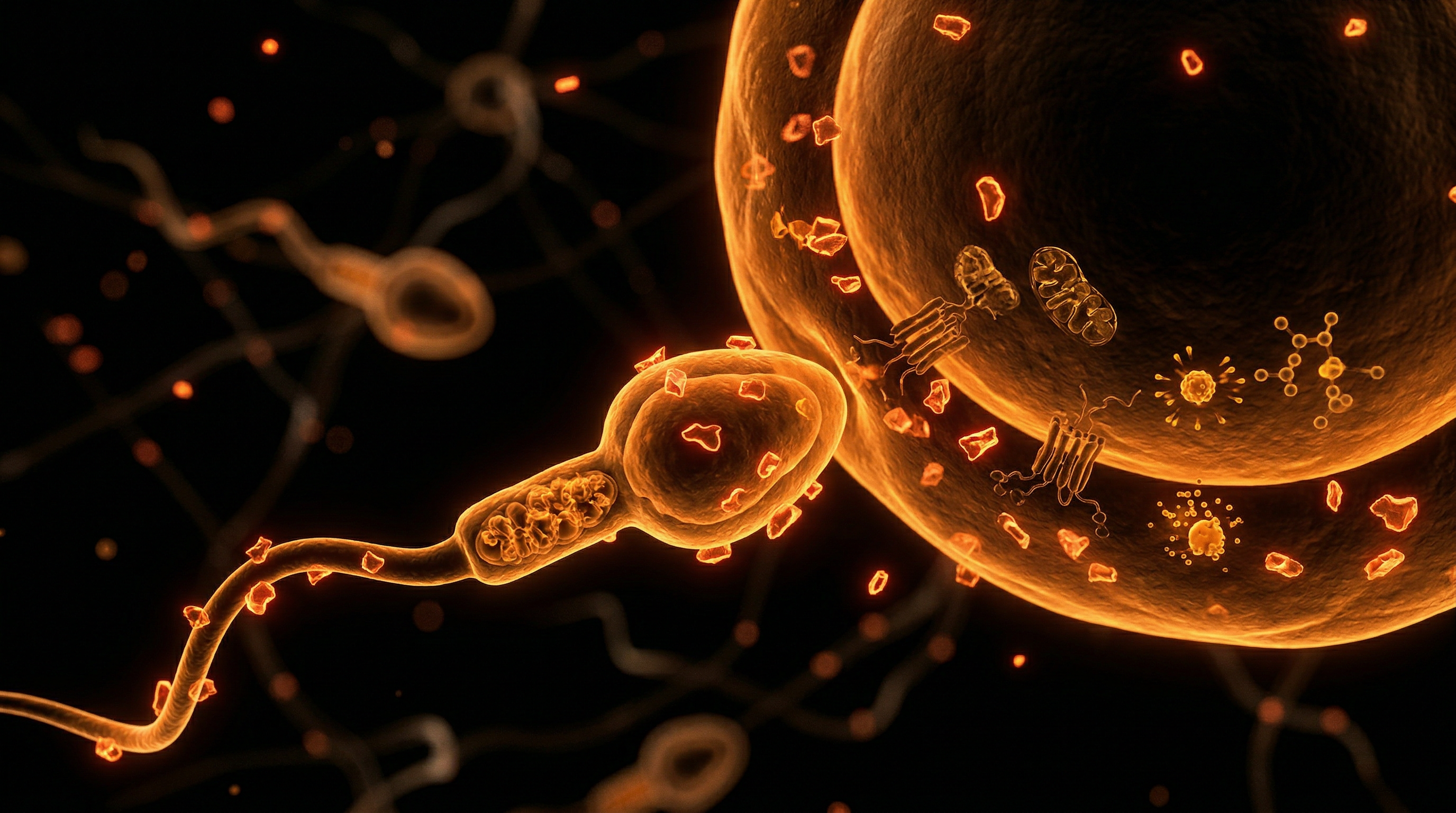 Scientific illustration for Microplastics in Human Fertility: The Modern Decline