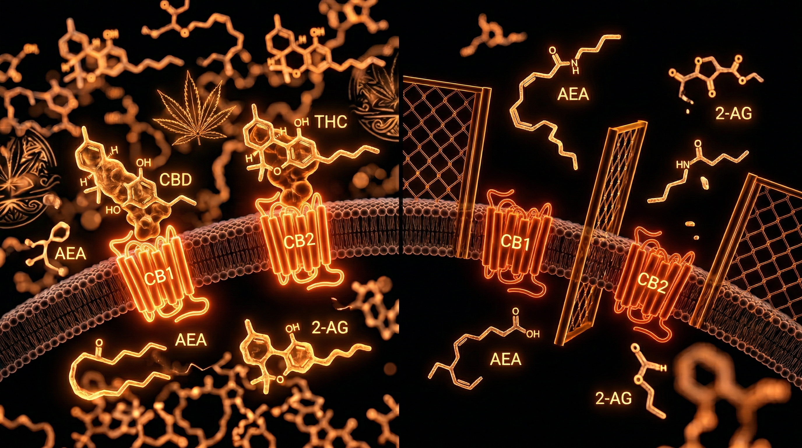 Scientific illustration for The Endocannabinoid System: Ancient Hemp vs Modern Prohibition