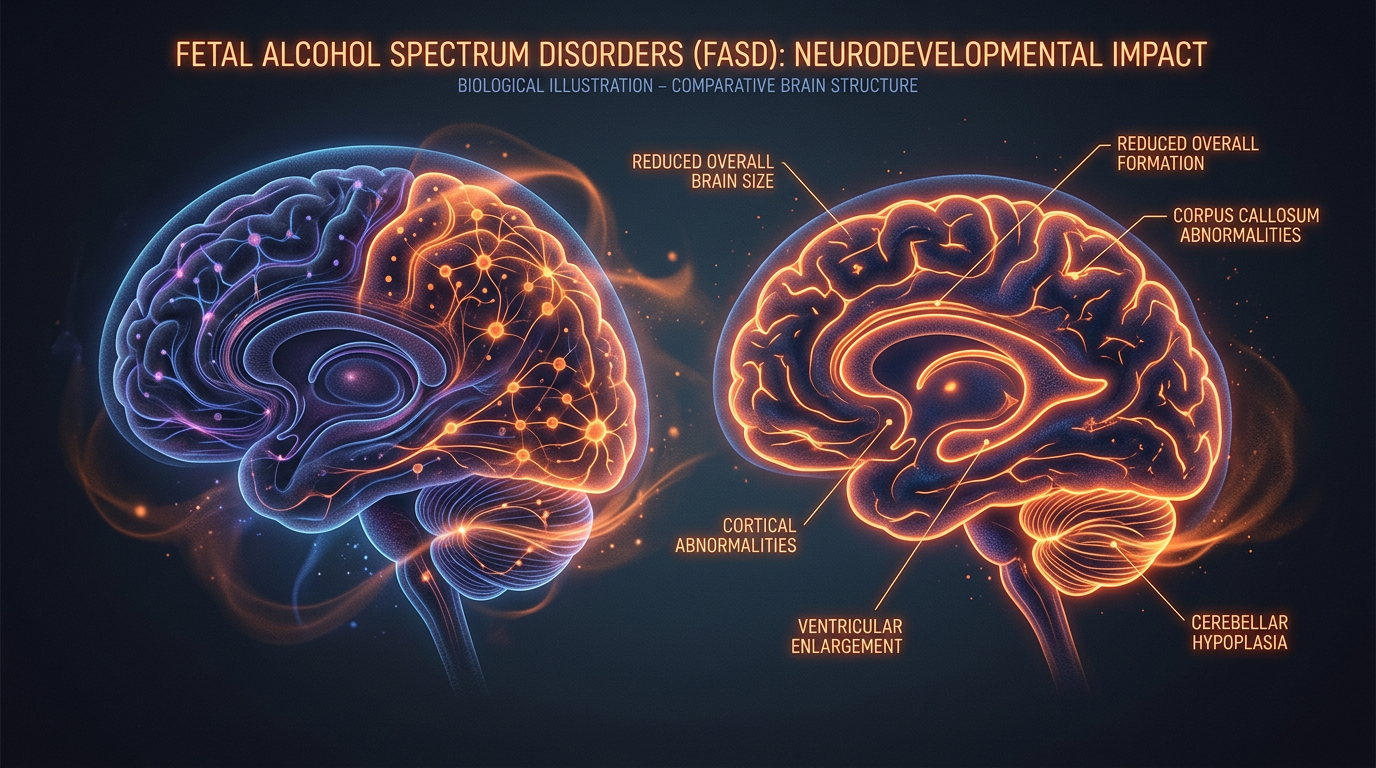 Scientific illustration for Fetal Alcohol Spectrum Disorders