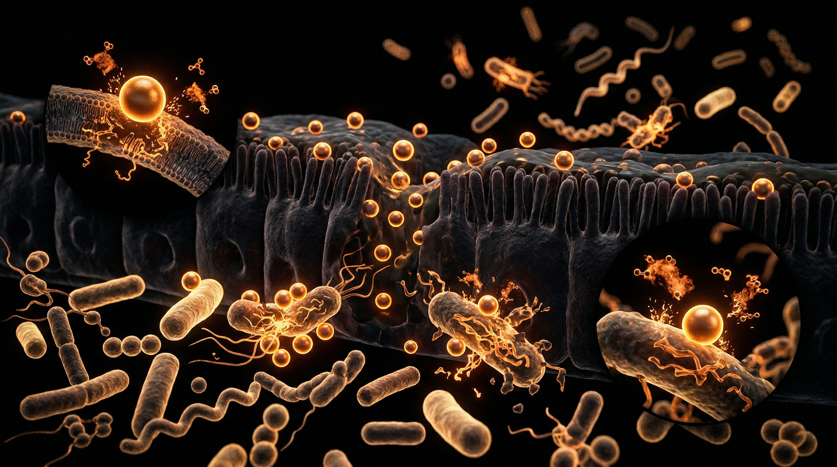 Scientific illustration for Silver Nanoparticles and Gut Microbiome Depletion