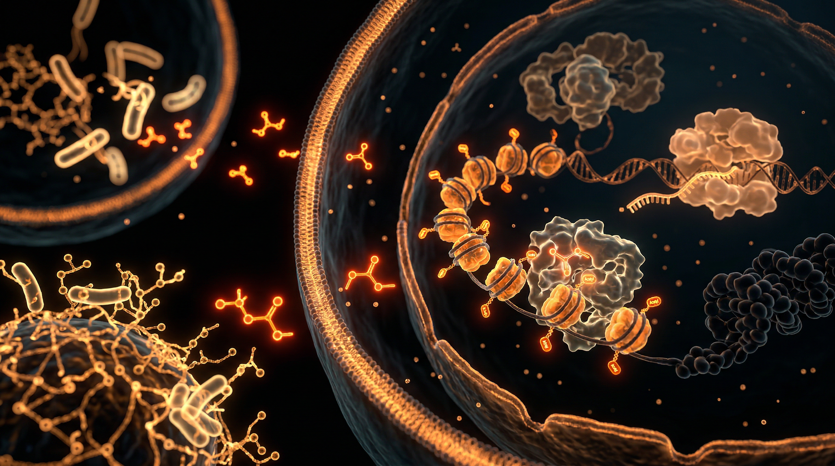 Scientific illustration for Short-Chain Fatty Acids: The Epigenetic Power of Fiber