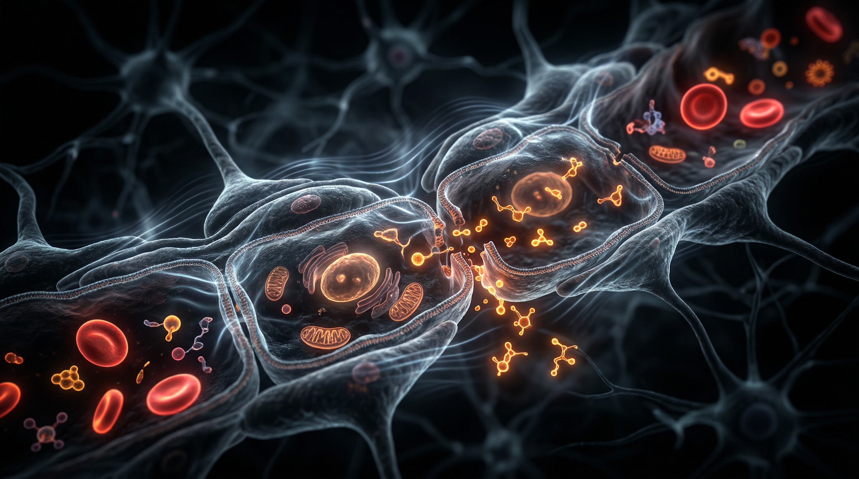 Scientific illustration for Electromagnetic Fields (EMF) and Blood-Brain Barrier Leakage