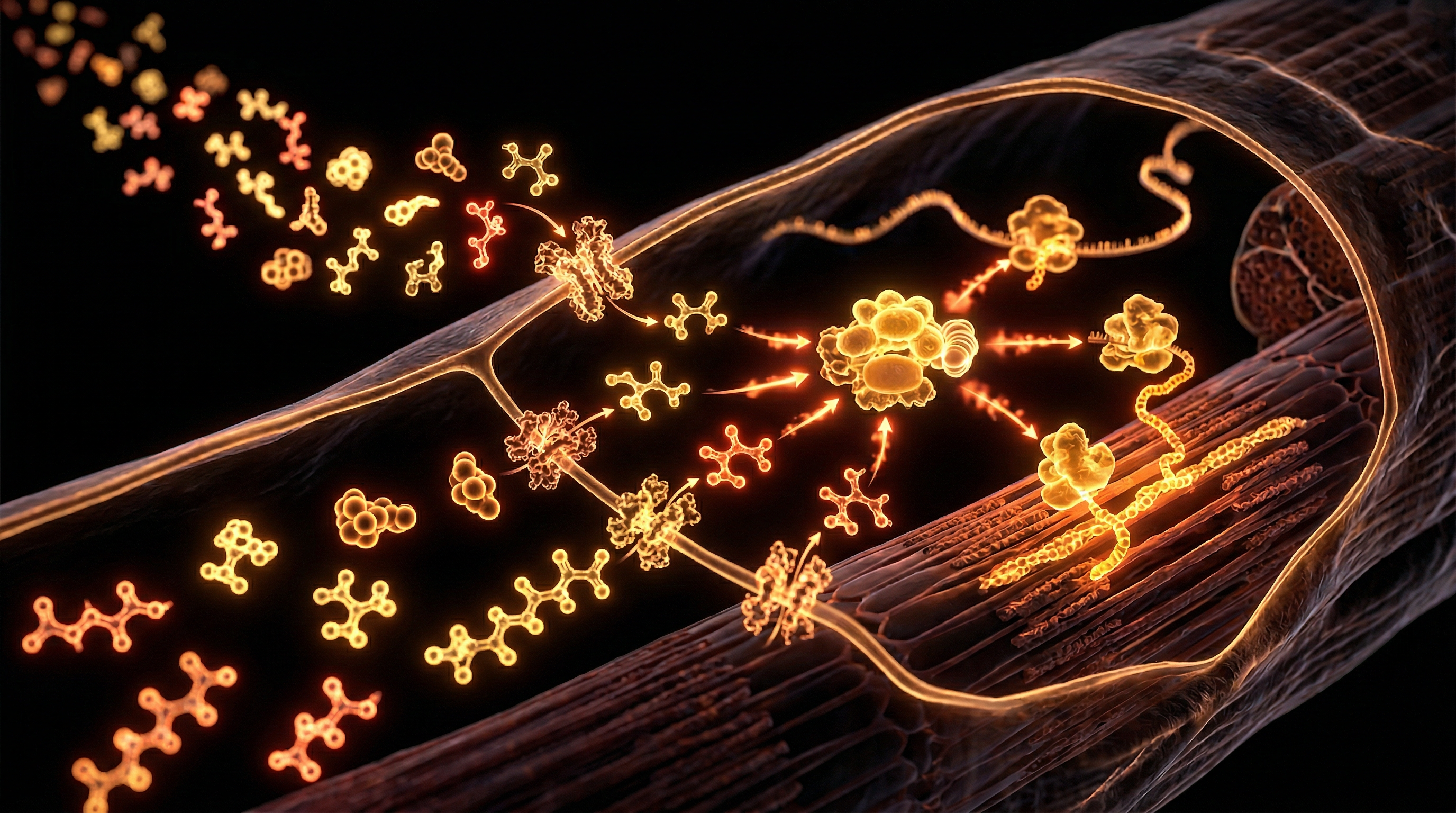 Scientific illustration for Amino Acid Synergism: Rebuilding Muscle via Parenteral Delivery