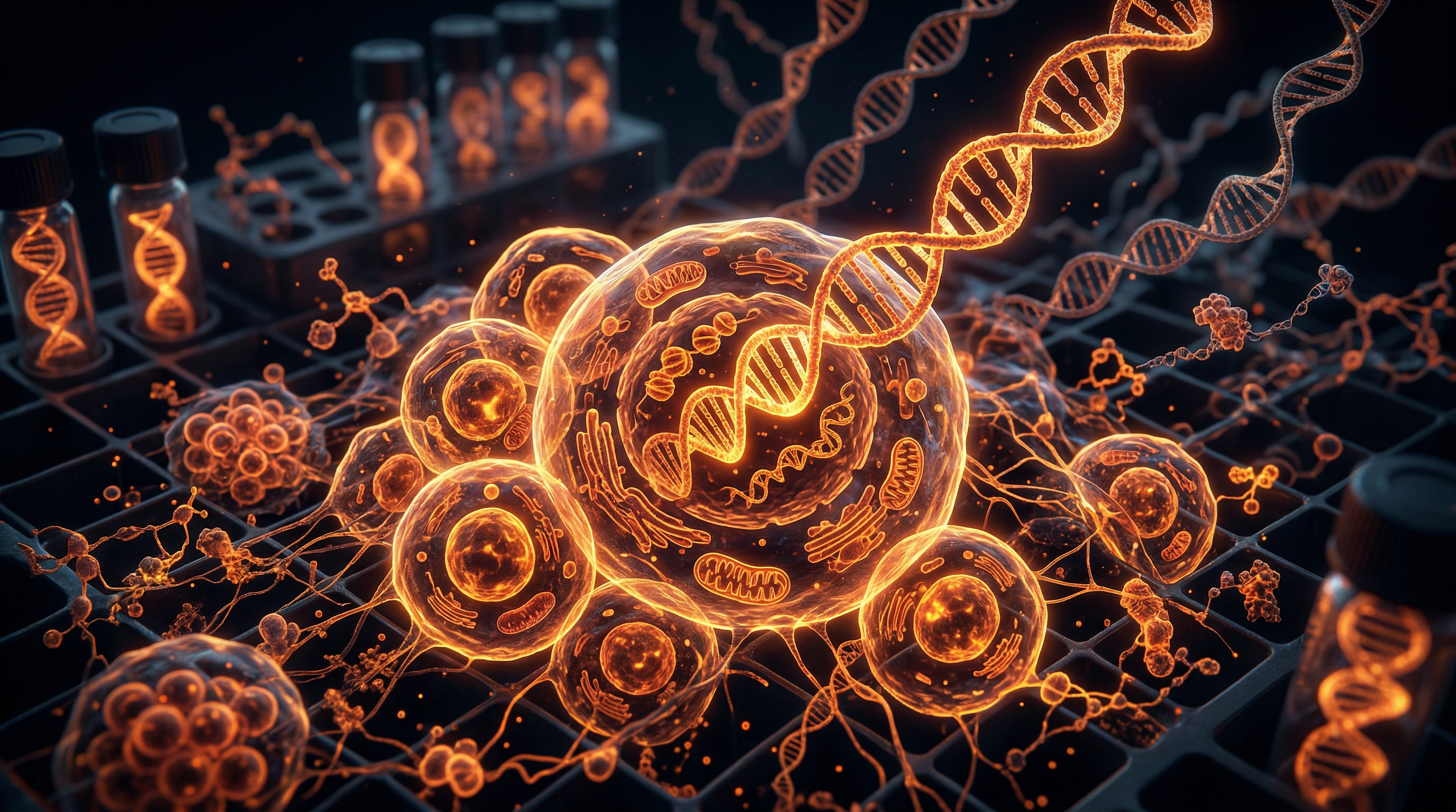 Scientific illustration for The UK Stem Cell Bank: Safeguarding Britain's Genetic Blueprint