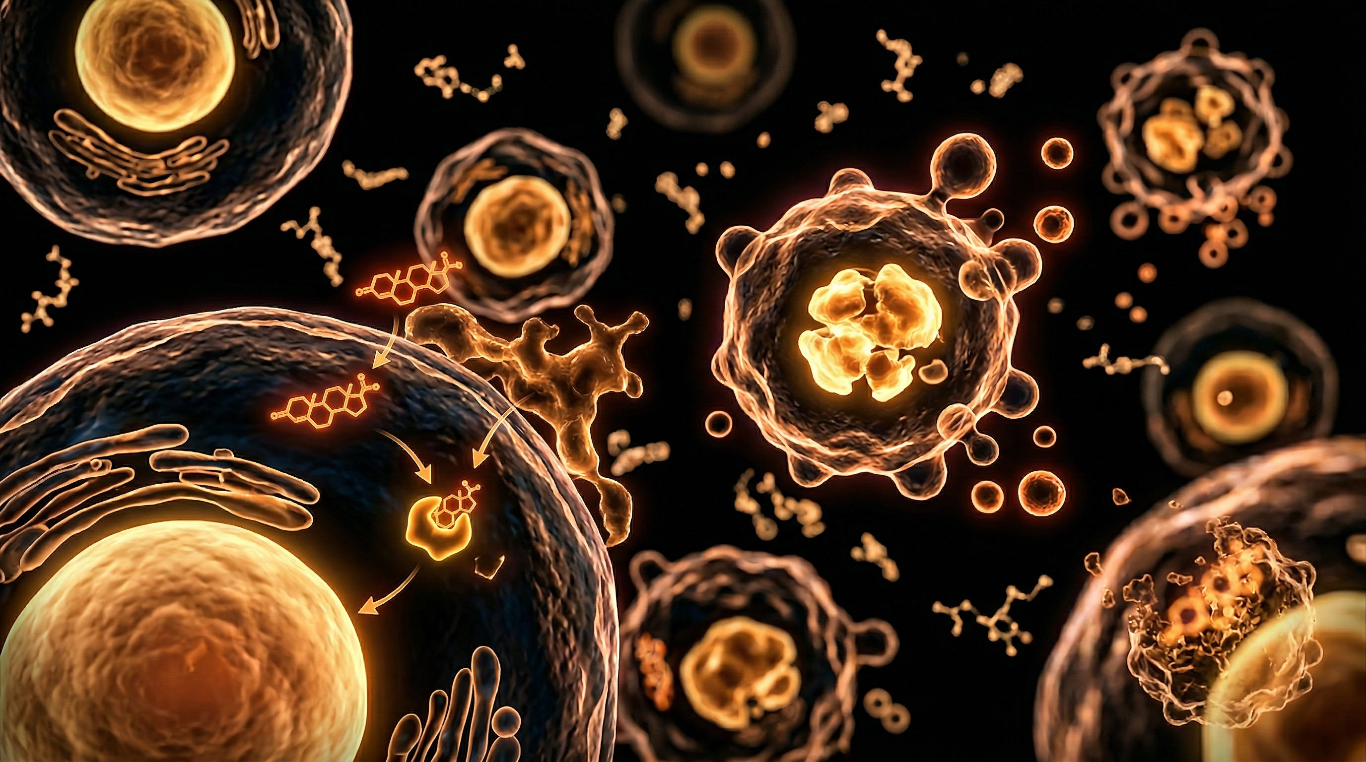 Scientific illustration for Cortisol and Atrophy: How British Stress Levels Kill T-Cells