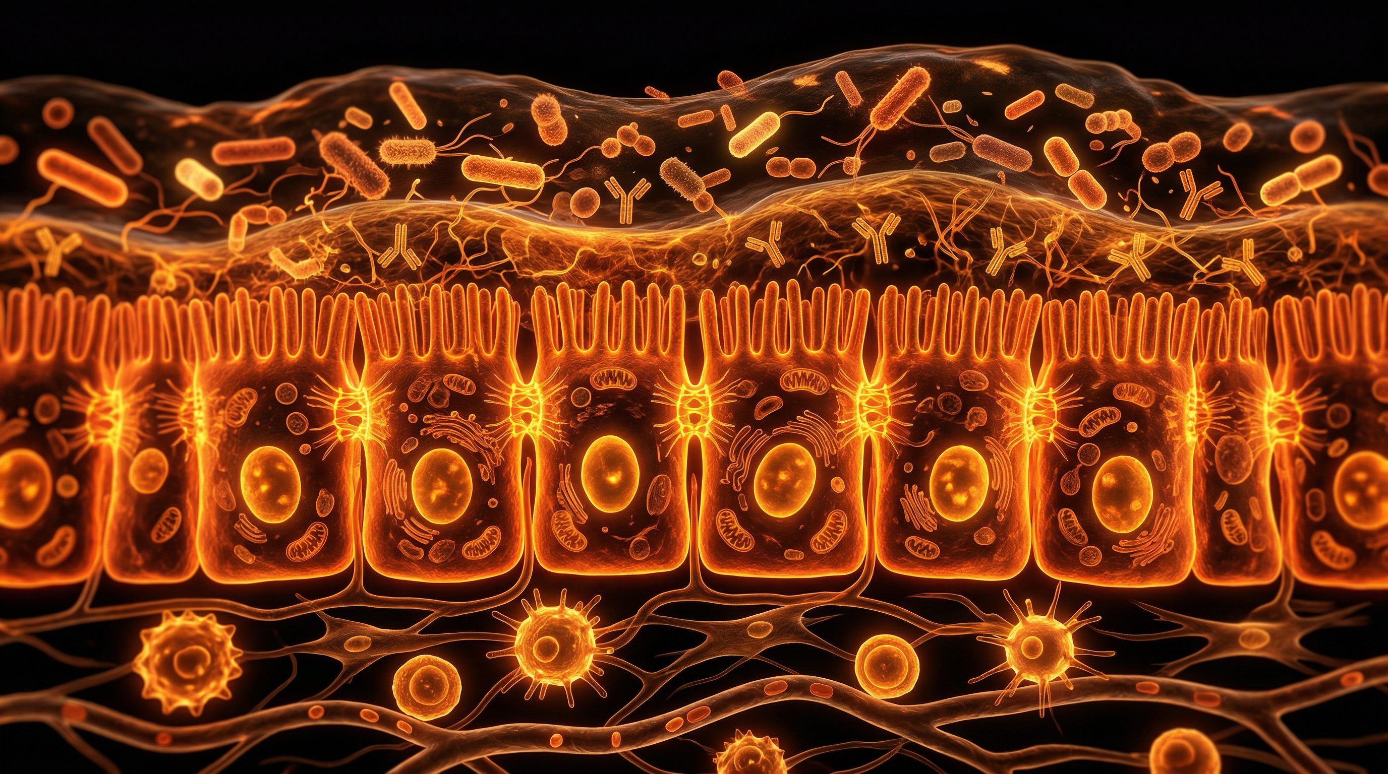 Scientific illustration for The Mucosal Barrier: Strengthening Intestinal Integrity