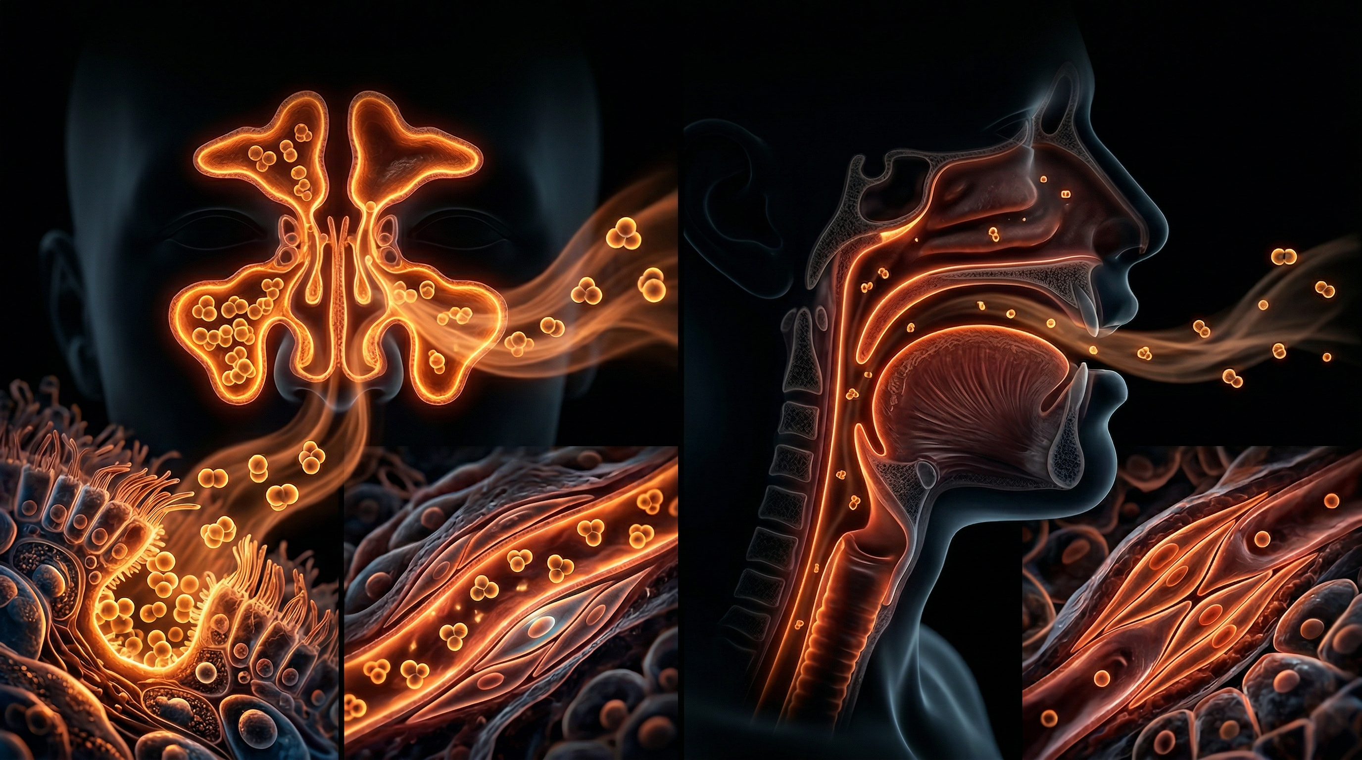 Scientific illustration for Nitric Oxide: Ancient Nasal Breathing vs Mouth Breathing Epidemics