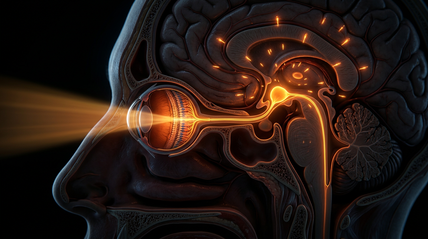 Scientific illustration for The Retinal-Hypothalamic Path: Why Morning Sunlight Regulates More Than Just Mood
