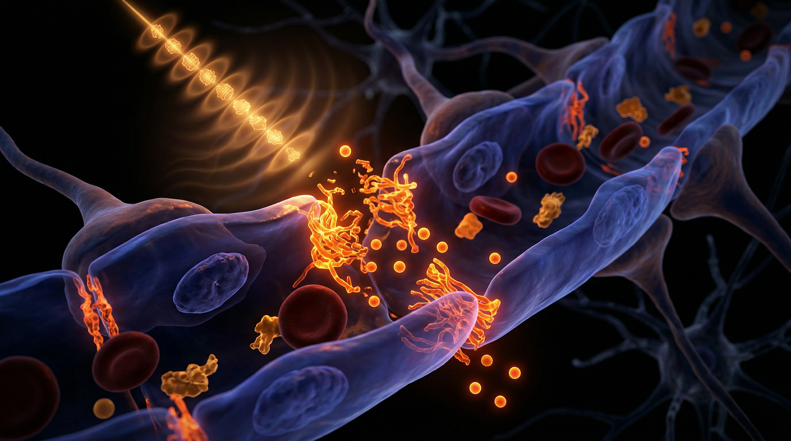 Scientific illustration for Mobile Phone Radiation and Blood-Brain Barrier Permeability