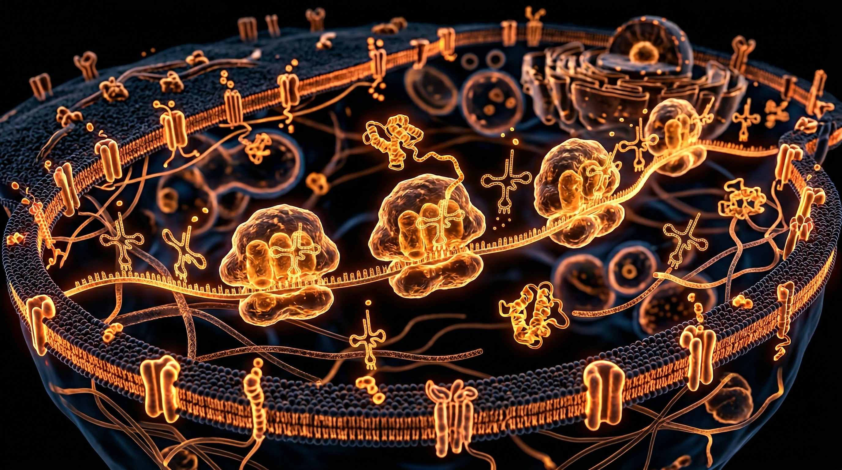 Scientific illustration for Ribosomal Efficiency: The Proteostatic Engine of Human Health