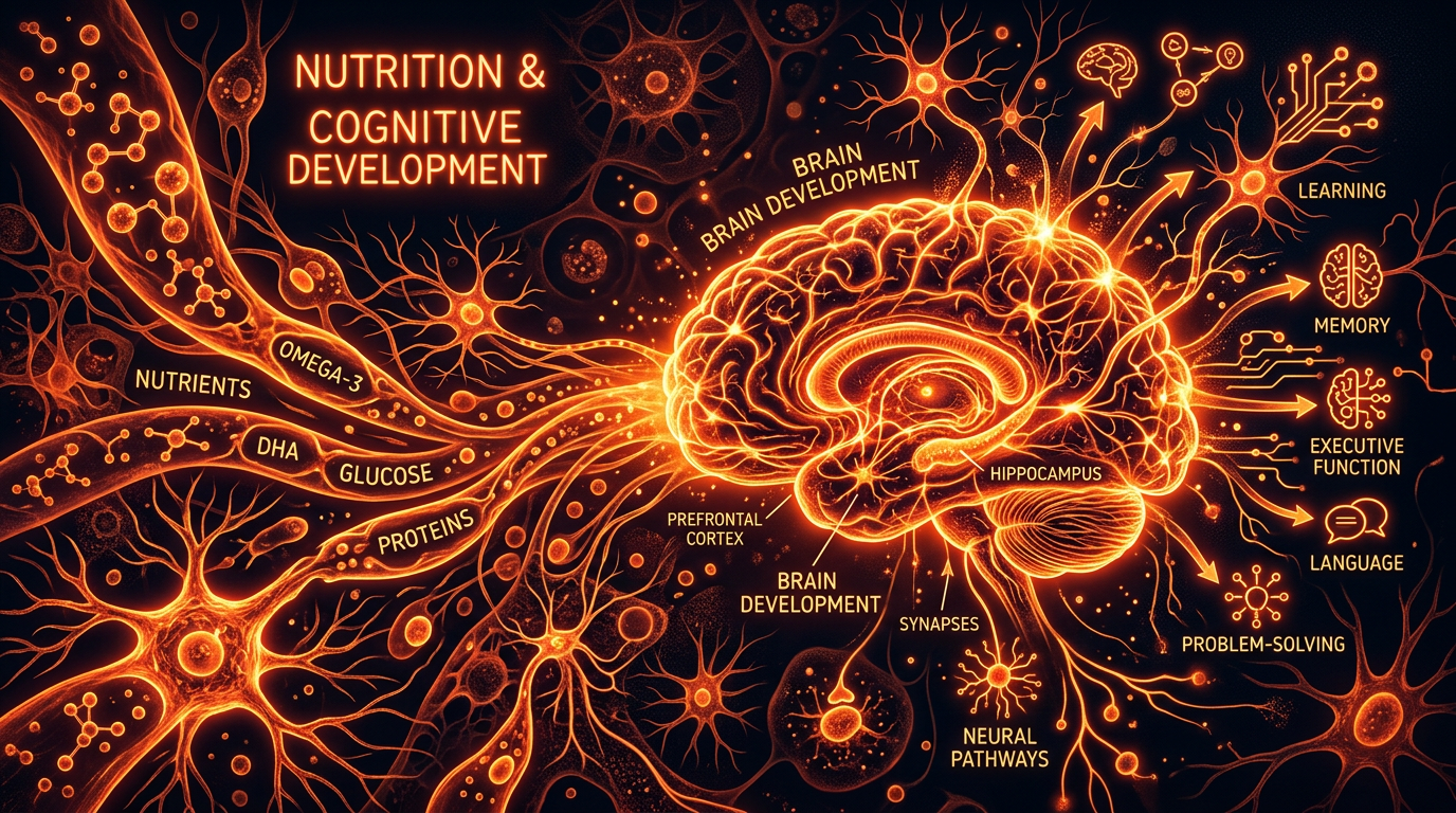 Scientific illustration for Nutrition and Cognitive Development