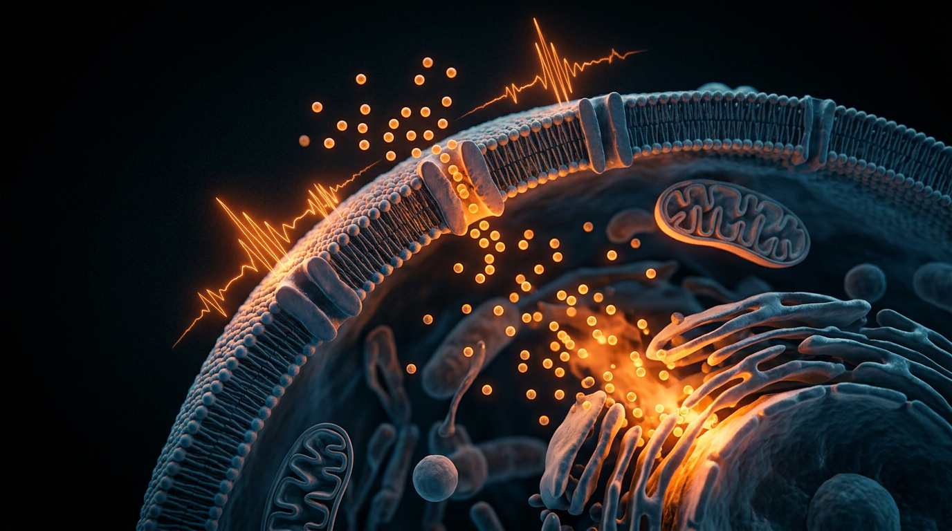 Scientific illustration for The Calcium Cascade: How Smart Meter Pulses Disrupt Cellular Homeostasis
