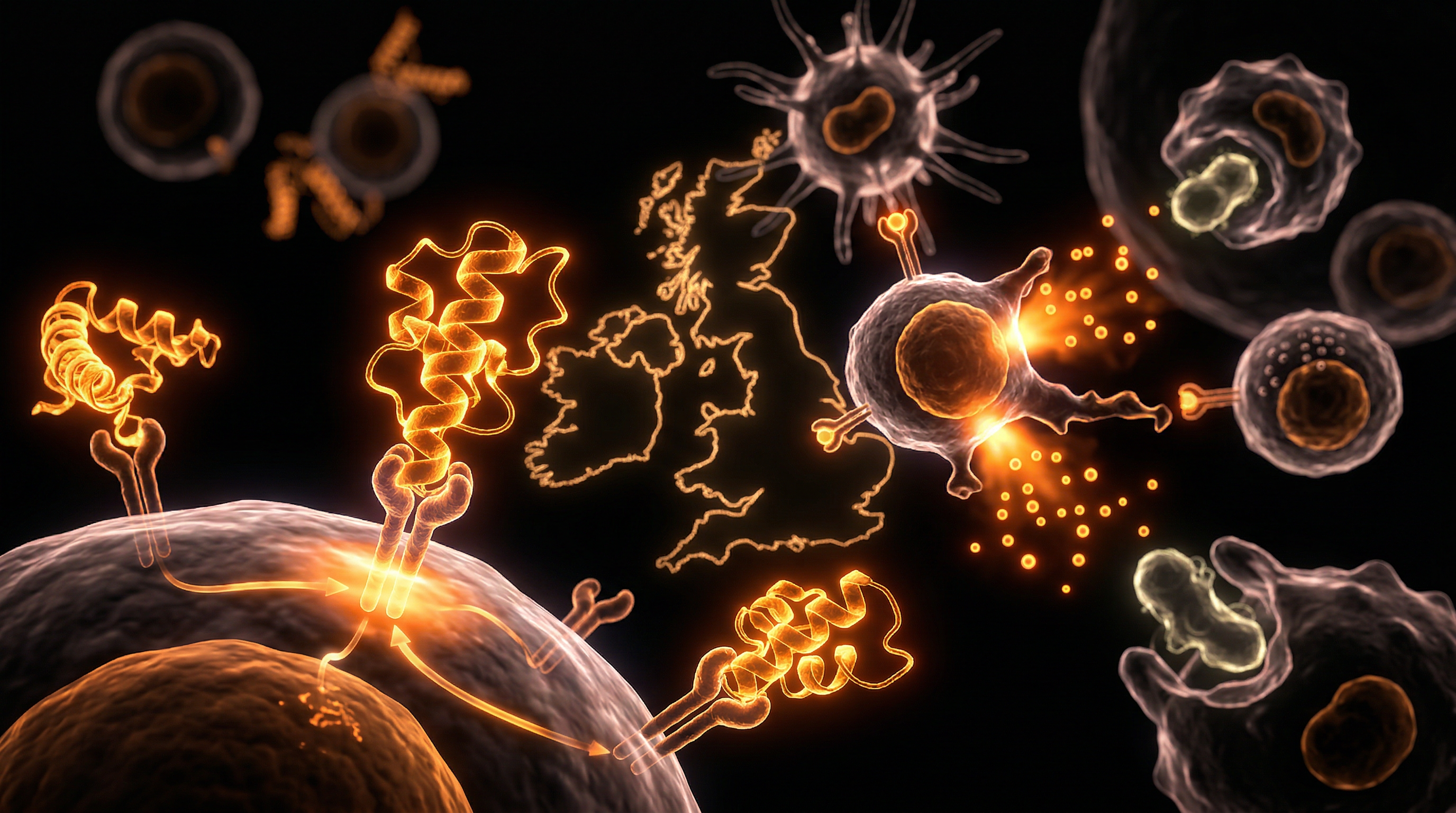 Scientific illustration for Thymosin Alpha-1: Modulating the UK Immune Response