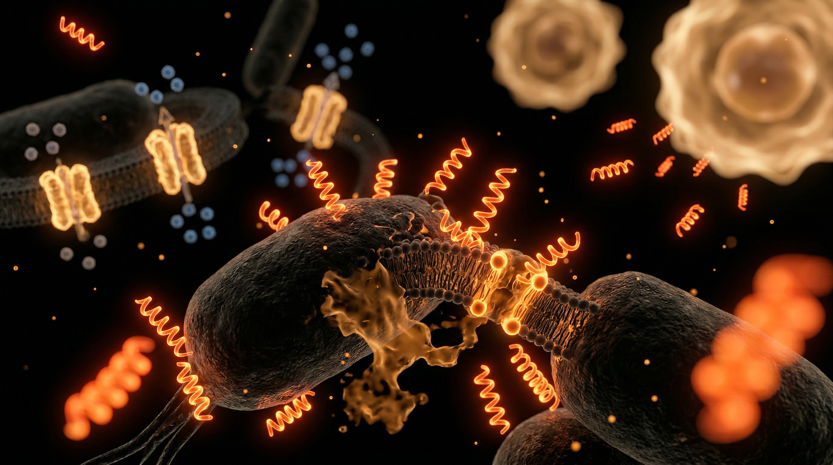 Scientific illustration for LL-37: The Body's Natural Defense Against Antibiotic Resistance