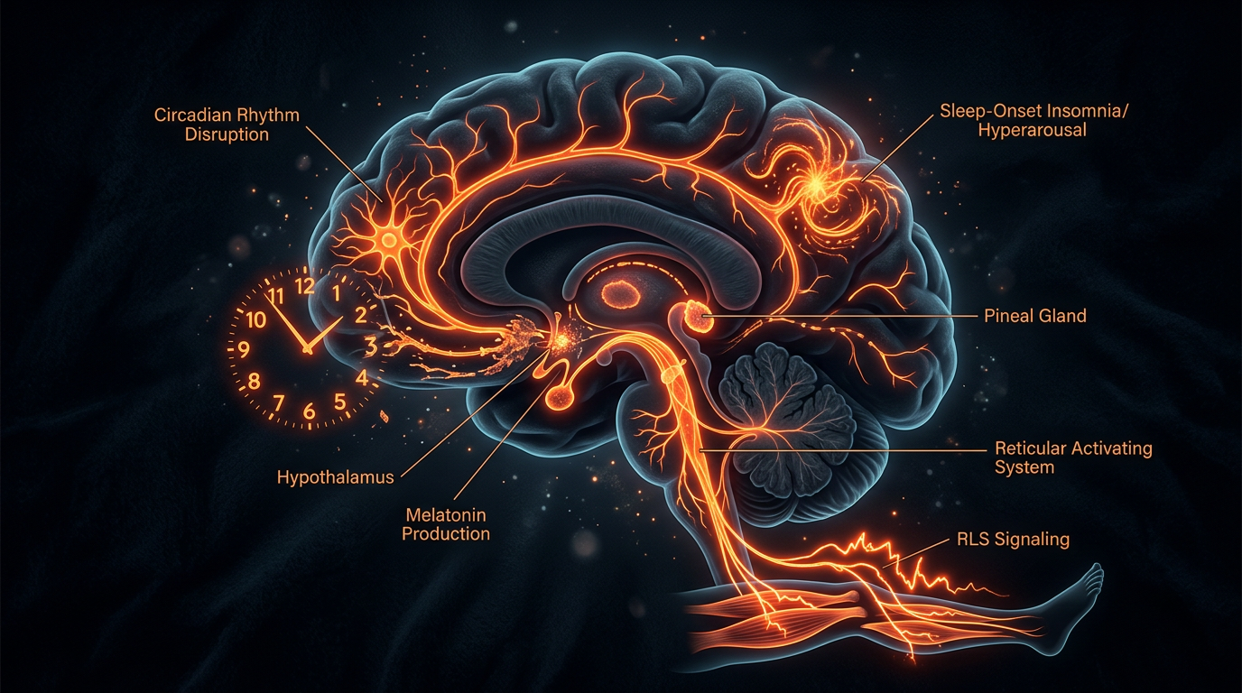 Scientific illustration for Sleep Disturbances in Neurodivergent Individuals