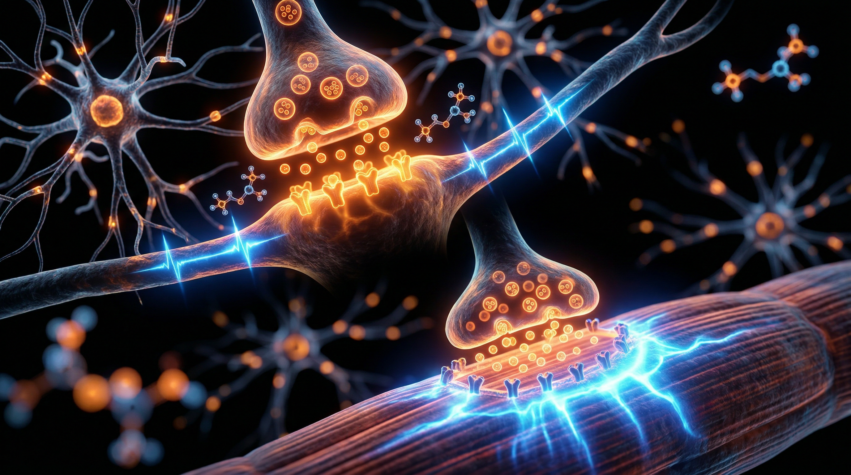 Scientific illustration for Acetylcholine: The Gatekeeper of Cognitive Focus and Muscle Command
