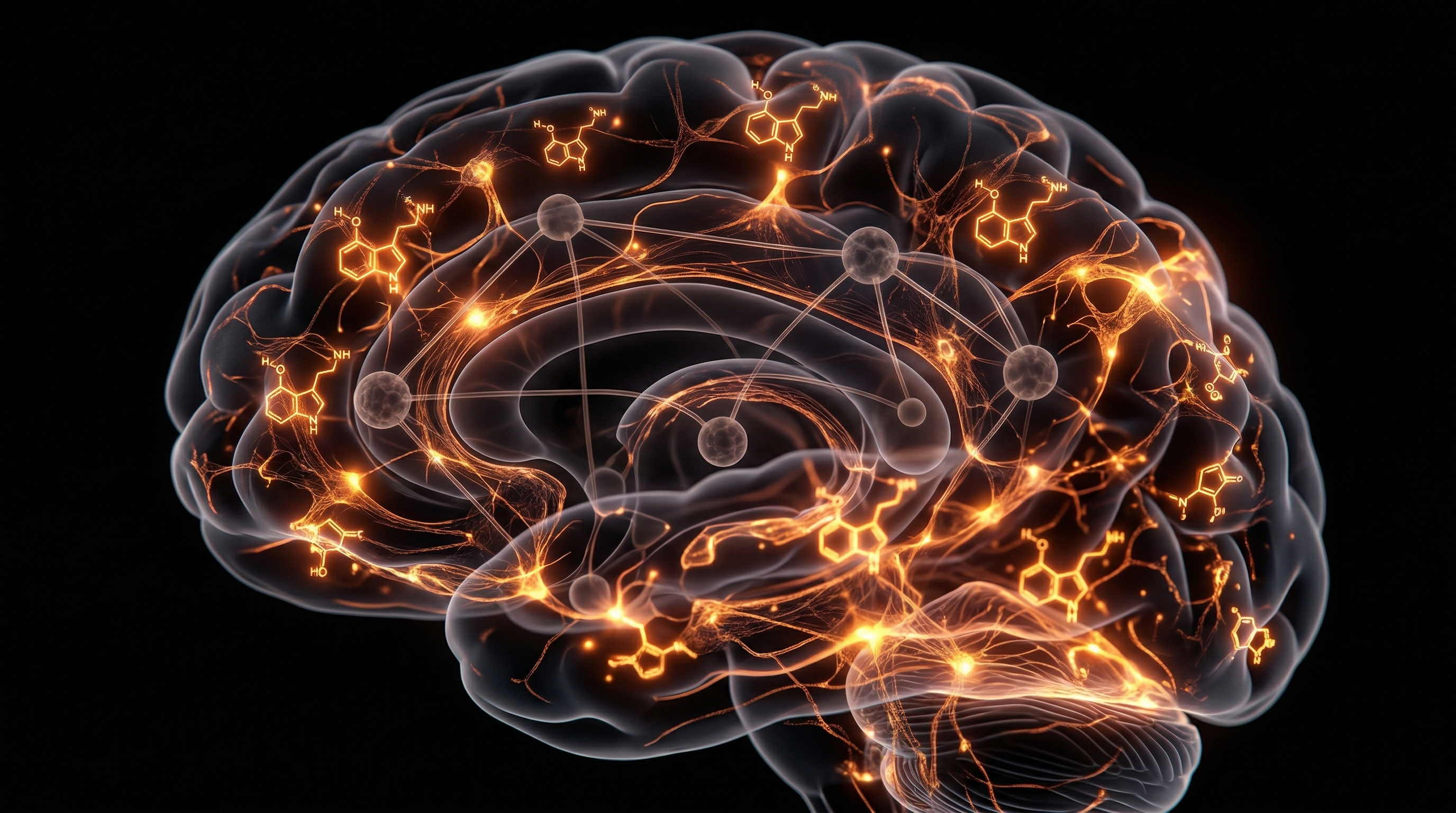 Scientific illustration for Psilocybin and the Deactivation of the Brain's Default Mode Network