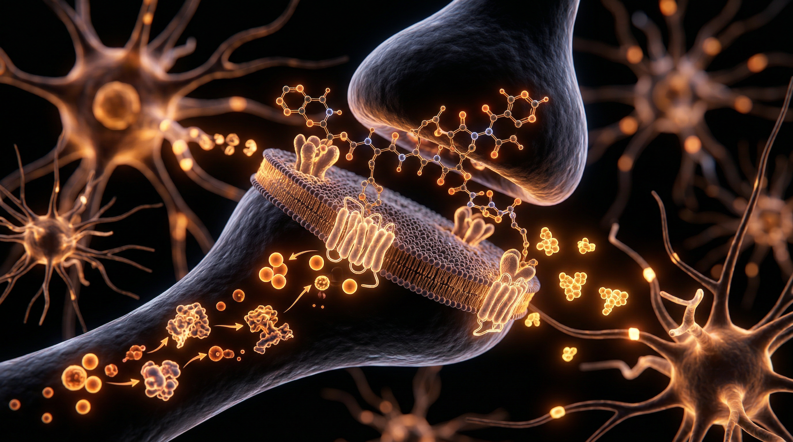 Scientific illustration for Semax: Cognitive Optimization and Neuroprotective Pathways