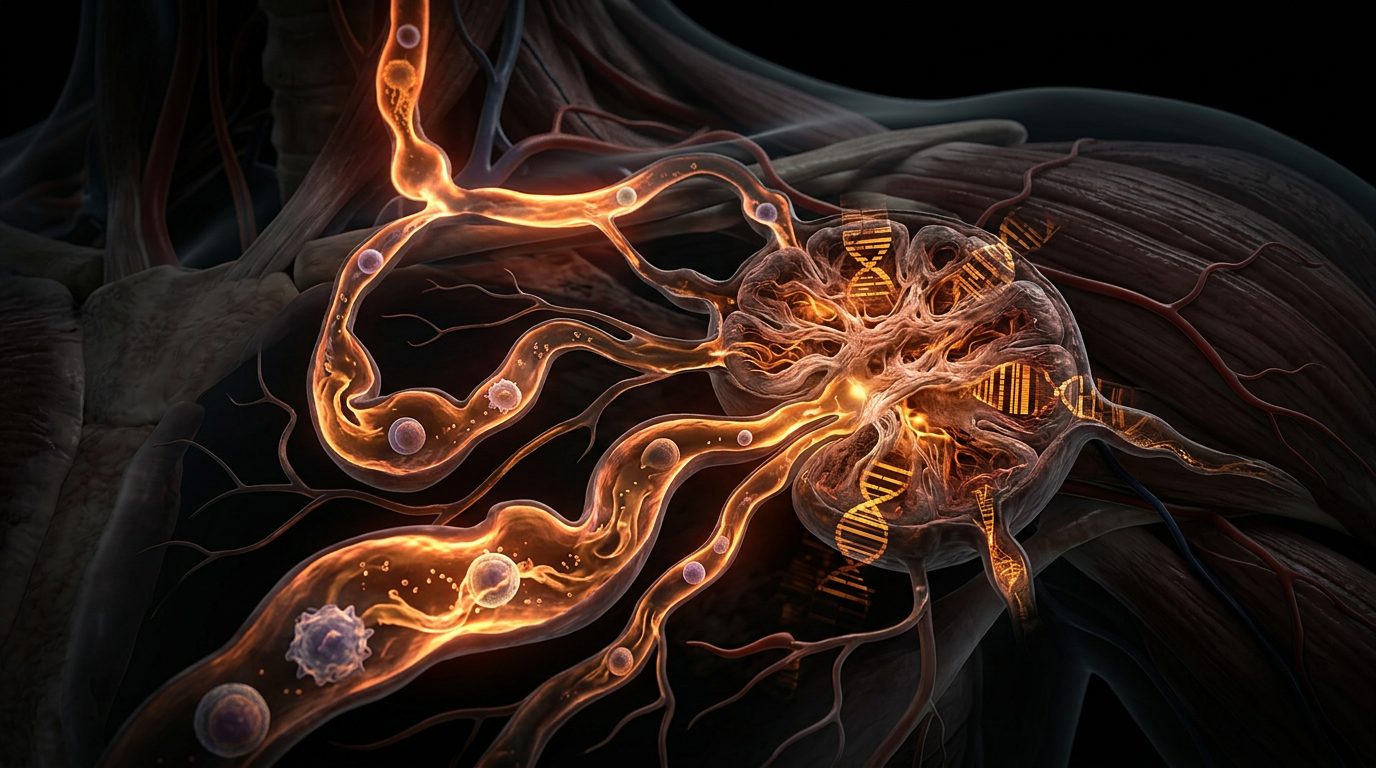 Scientific illustration for Beyond Manual Drainage: The Genetic Signature of Secondary Lymphedema