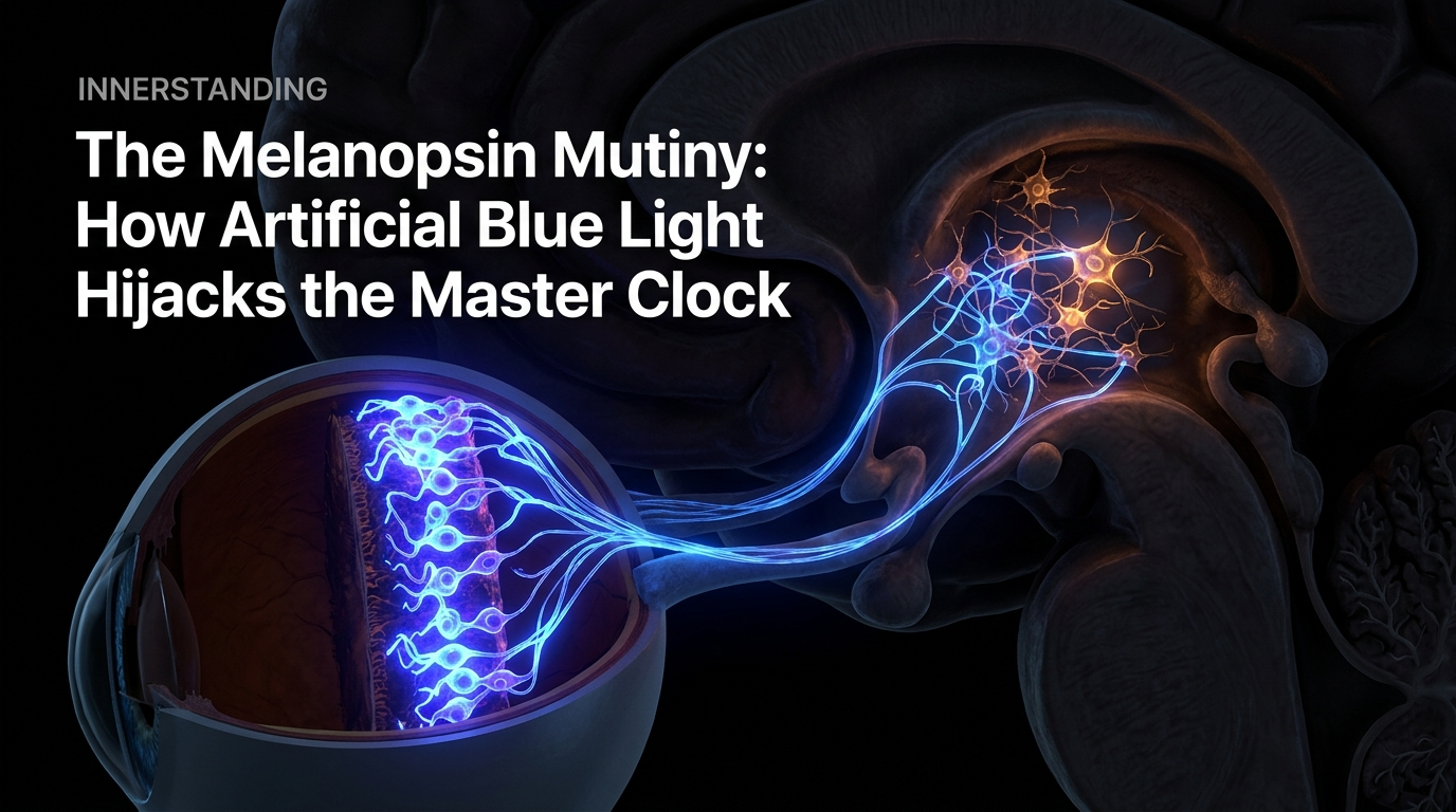Scientific illustration for The Melanopsin Mutiny: How Artificial Blue Light Hijacks the Master Clock